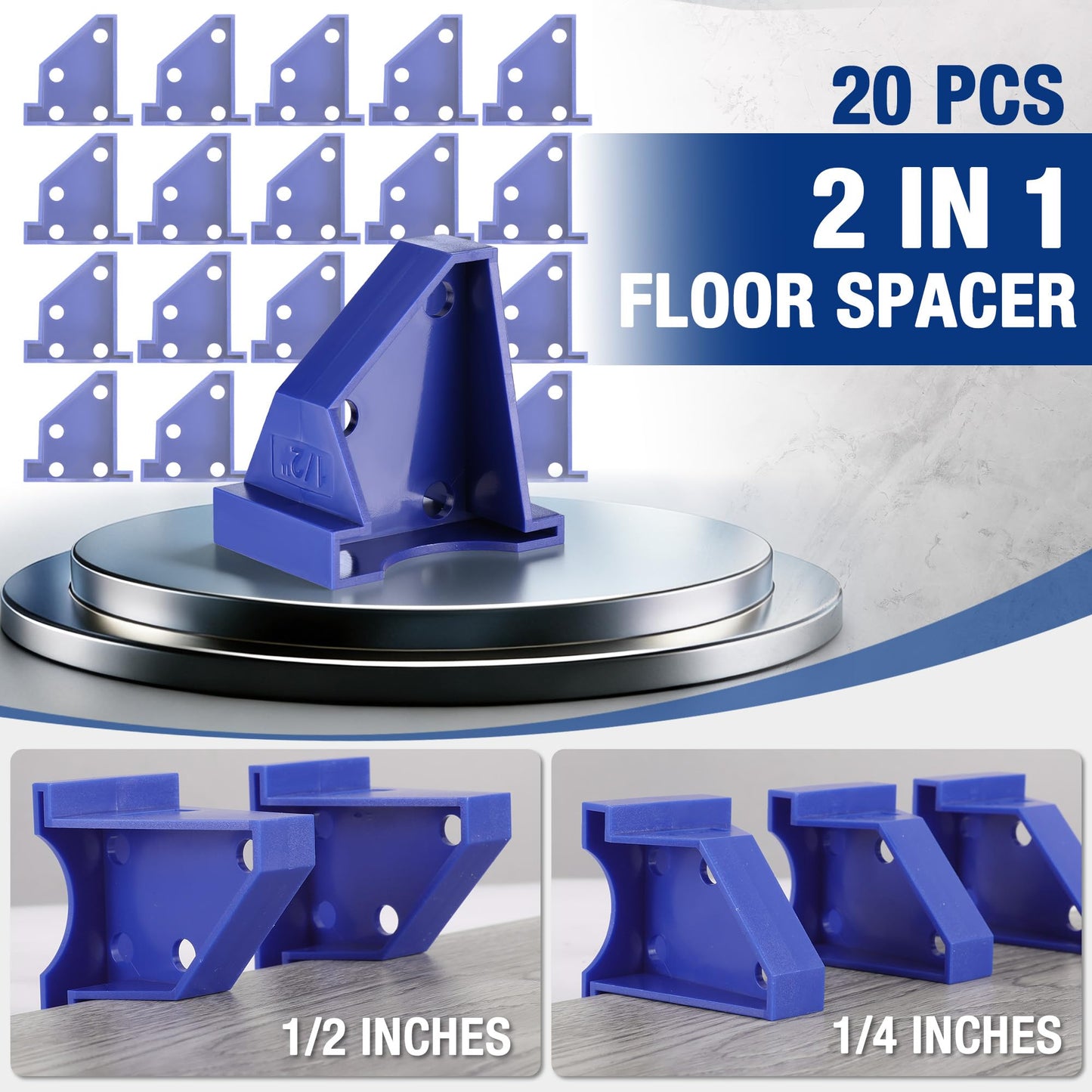 WORKPRO 63-Piece Laminate Flooring Tools, 5-in-1 Vinyl & LVP Flooring Installation Kit with Tapping Block with Handle, Heavy Duty Pull Bar, Double-Faced Mallet & 60-Piece Spacers for Pros & DIY Users