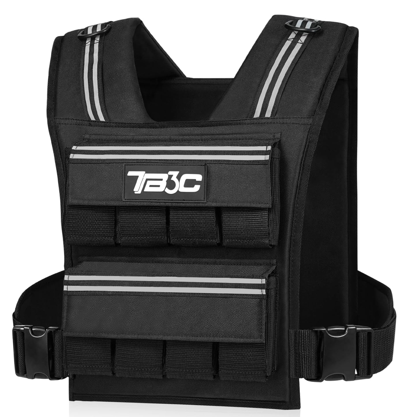 Adjustable Weighted Vest Men，40lb Weights Vest with Reflective Stripe, Weight Vest Workout Vest for Strength Training Running Walking Workout Vest for Men and Women
