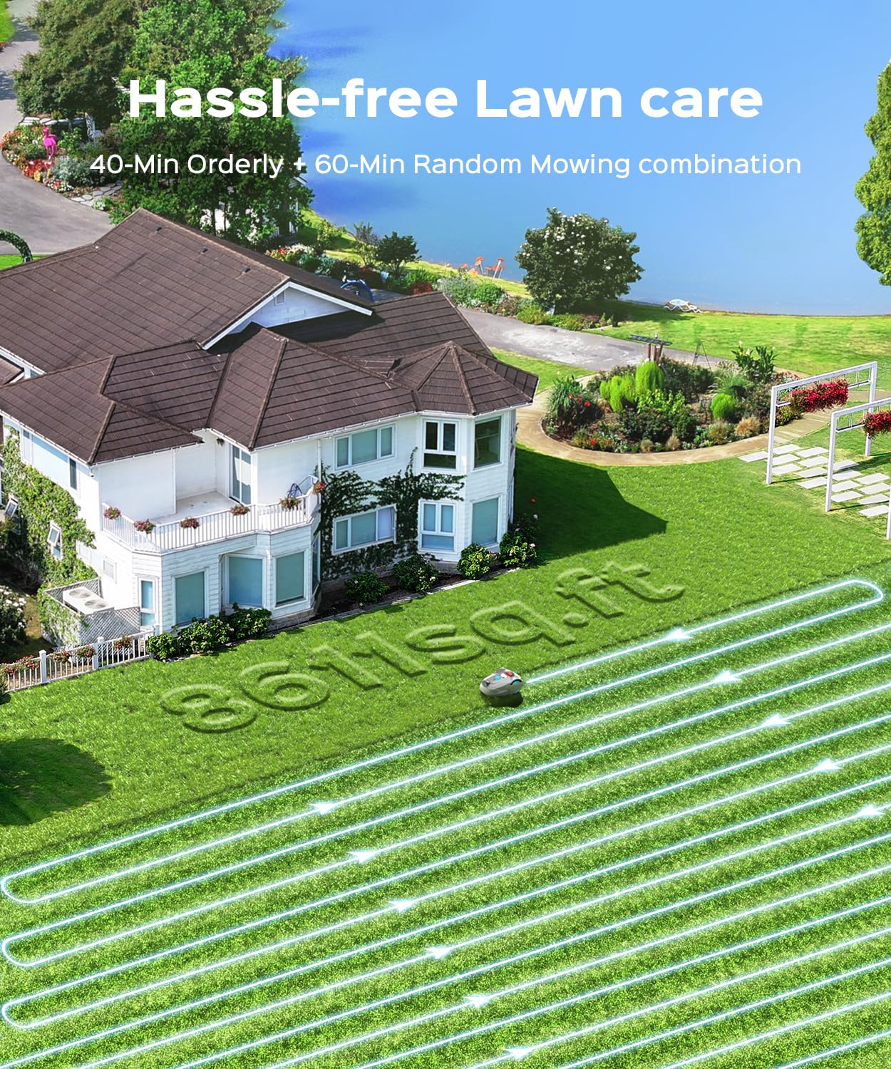 YARDCARE 2026 New M800Plus Robot Lawn Mower, GPS & 3D Vision, with 32.8 ft Magnetic Stripe, Obstacle Avoidance, Auto-Charging, APP Control, Bow-Shaped Mowing for Lawns up to 8611 sq.ft (Grey)