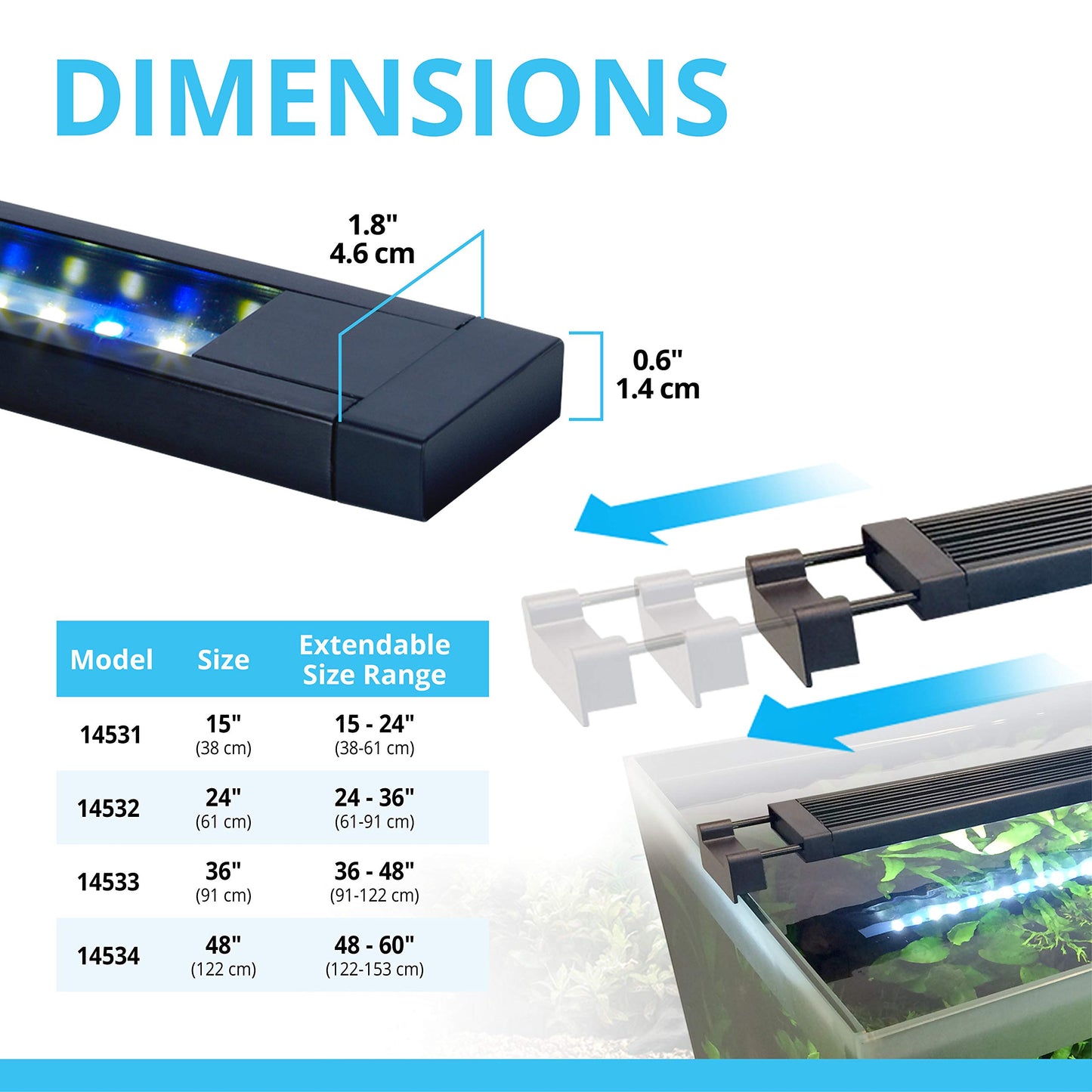 Fluval Aquasky 2.0 Bluetooth LED Aquarium Light – 27W, 36–48" | RGB + 6500K White | App-Controlled with 24-Hour Light Cycle & Weather Effects | IP67 Waterproof | Wide 120 Coverage