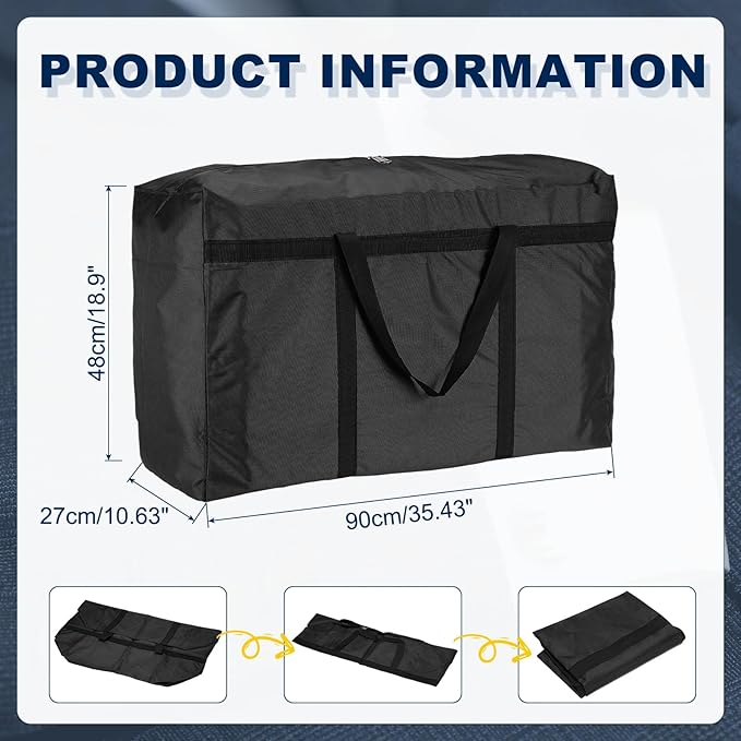 Extra Large Duffle Bag, 35 x 19 x 11 in Travel Big Duffle Bag with Zipper Handle Storage Foldable Waterproof Lightweight Bag for Women Men Travel Moving Camping (Black)