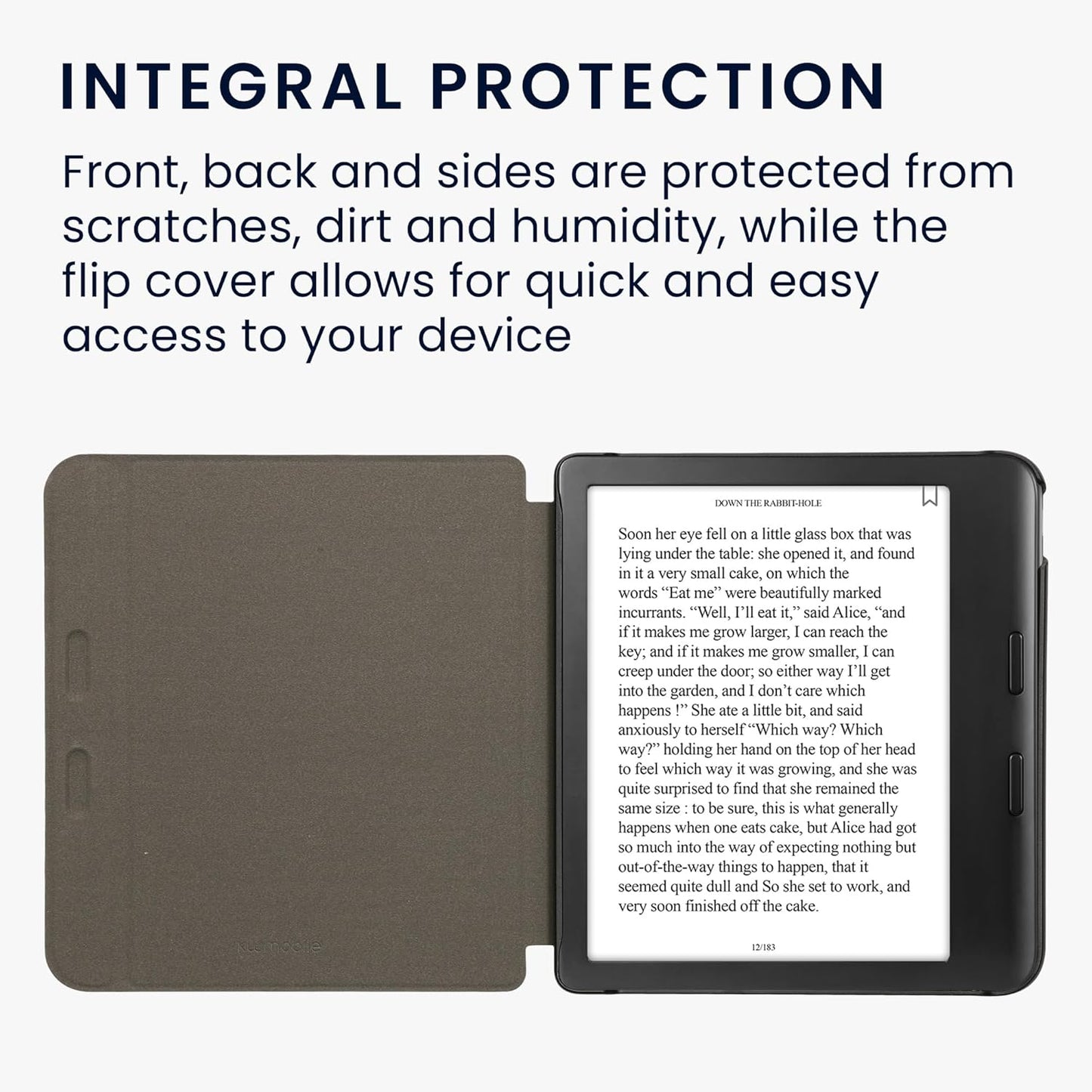 kwmobile Dandelion Love Grey Cover for Kobo Libra - Stylish eReader Case