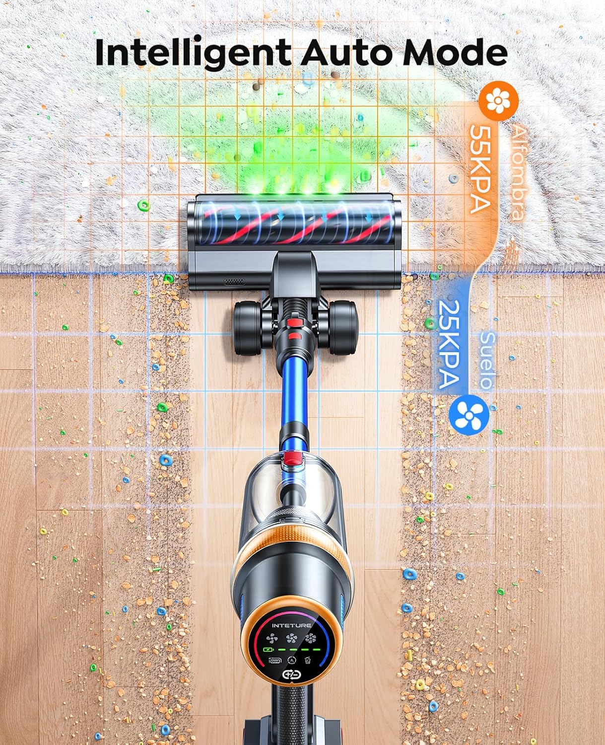 Skiennix Cordless Vacuum Cleaner - 650W Powerful Suction, 70 Mins Runtime, Includes Mattress Tool | Ideal for Pet Hair & Carpets