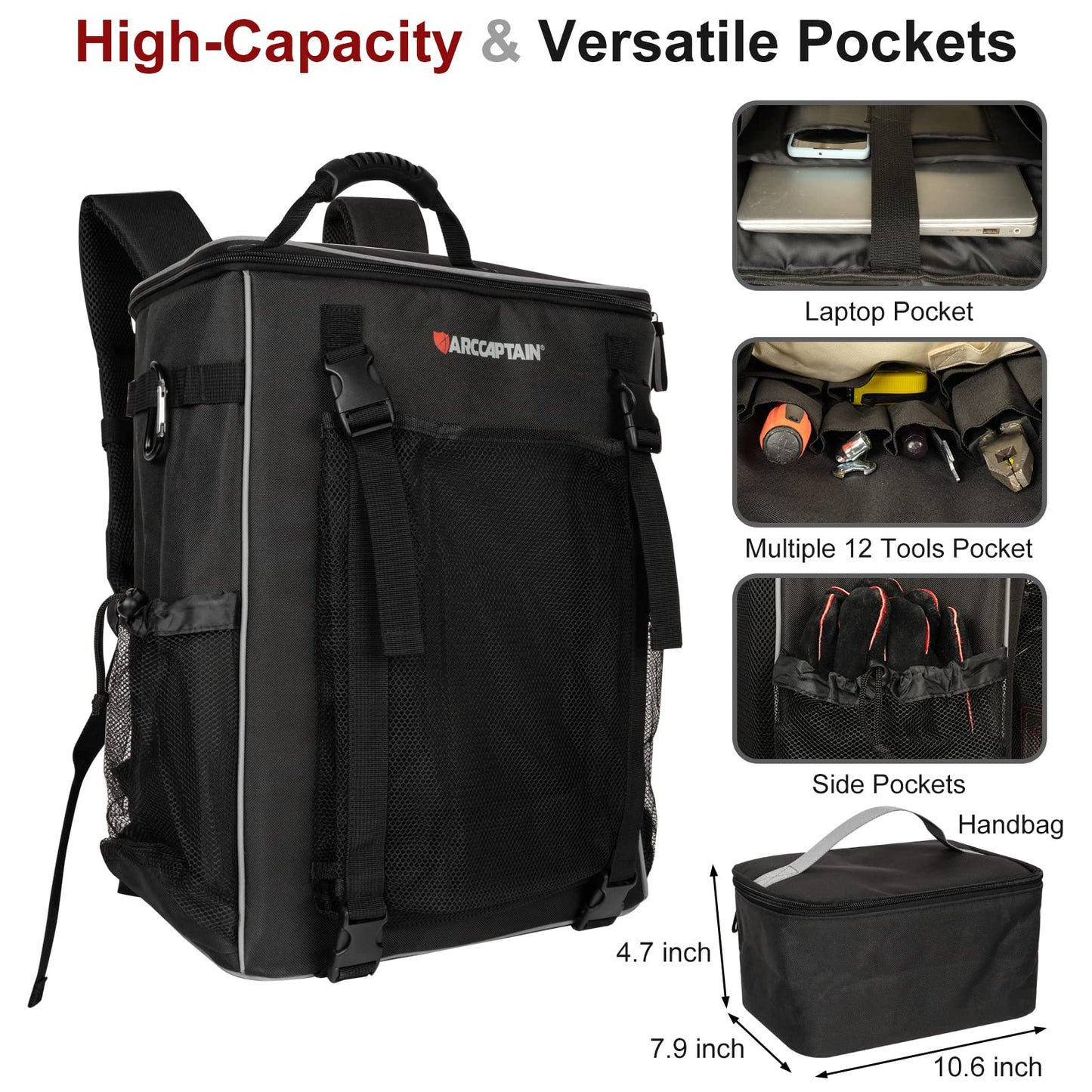 ARCCAPTAIN Stick Welder 200A & Welding Helmet Backpack