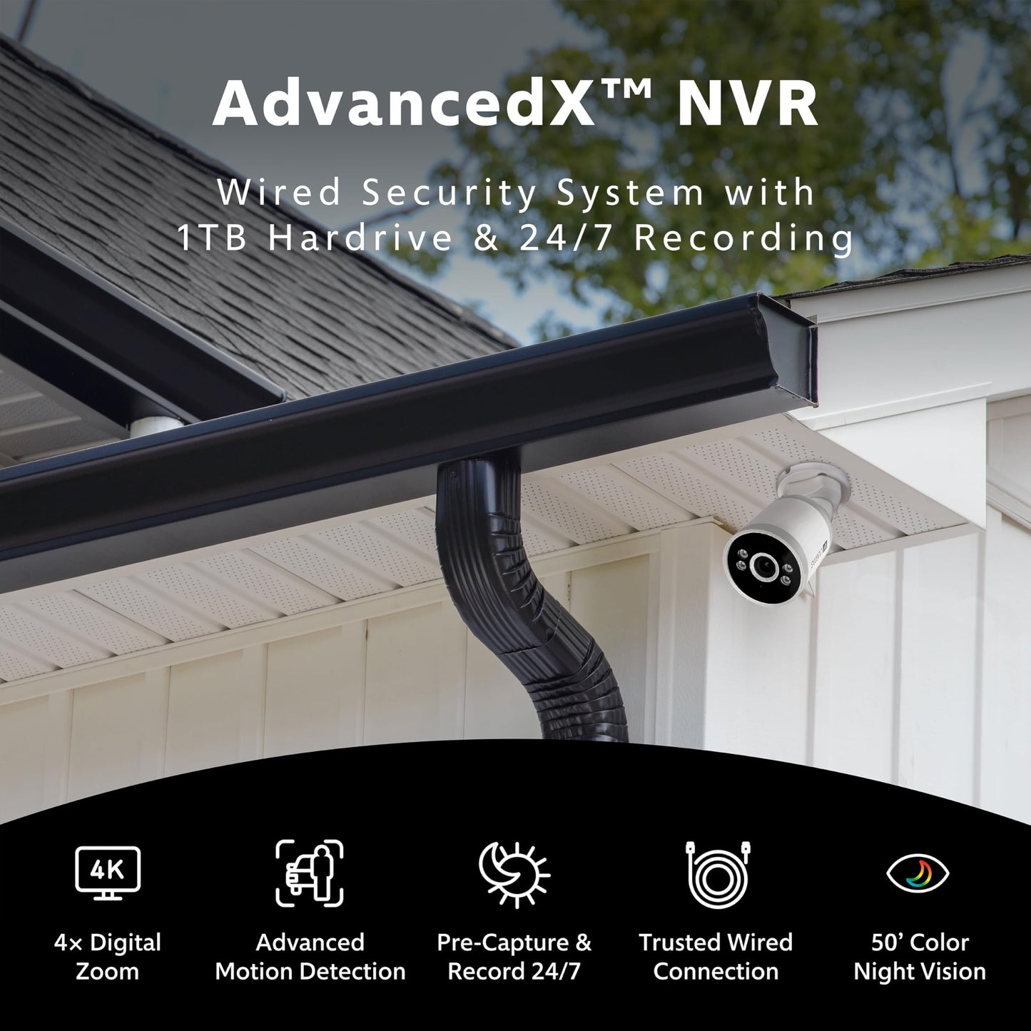 Swann AdvancedX 4K Wired NVR Security Camera System, 16 Channel with 8 Dome PoE Cameras, 2TB HDD Storage, Color Night Vision with Spotlight, Smart Video Analytics, Indoor Outdoor Business Surveillance