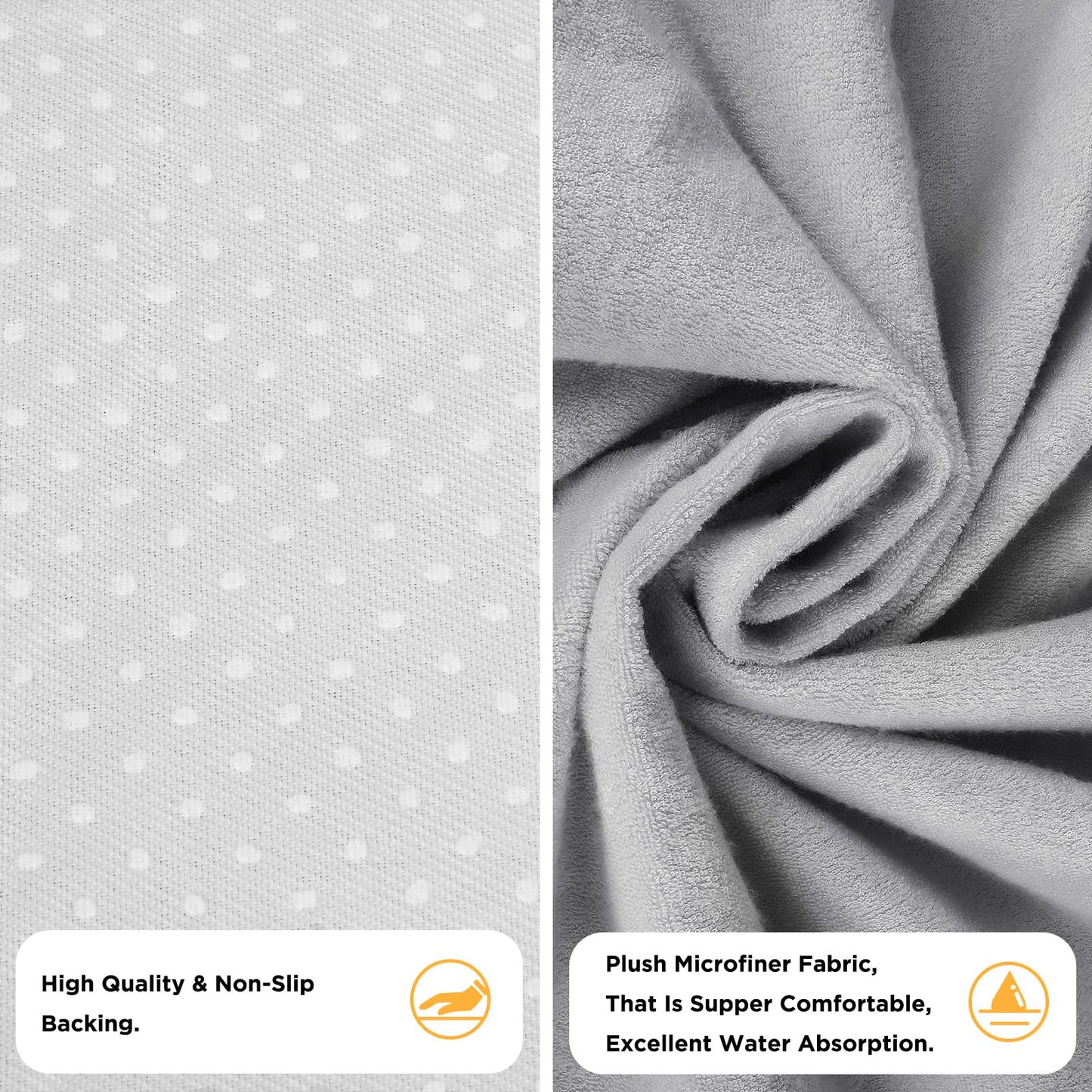 DREAMANIA Waterproof Seat Cover Towel, Premium Sweat Carseat Protector, Perfect for Universal Anti-Slip Car Truck SUV Seat, Great for Surfing Yoga Gym Workout, Gray
