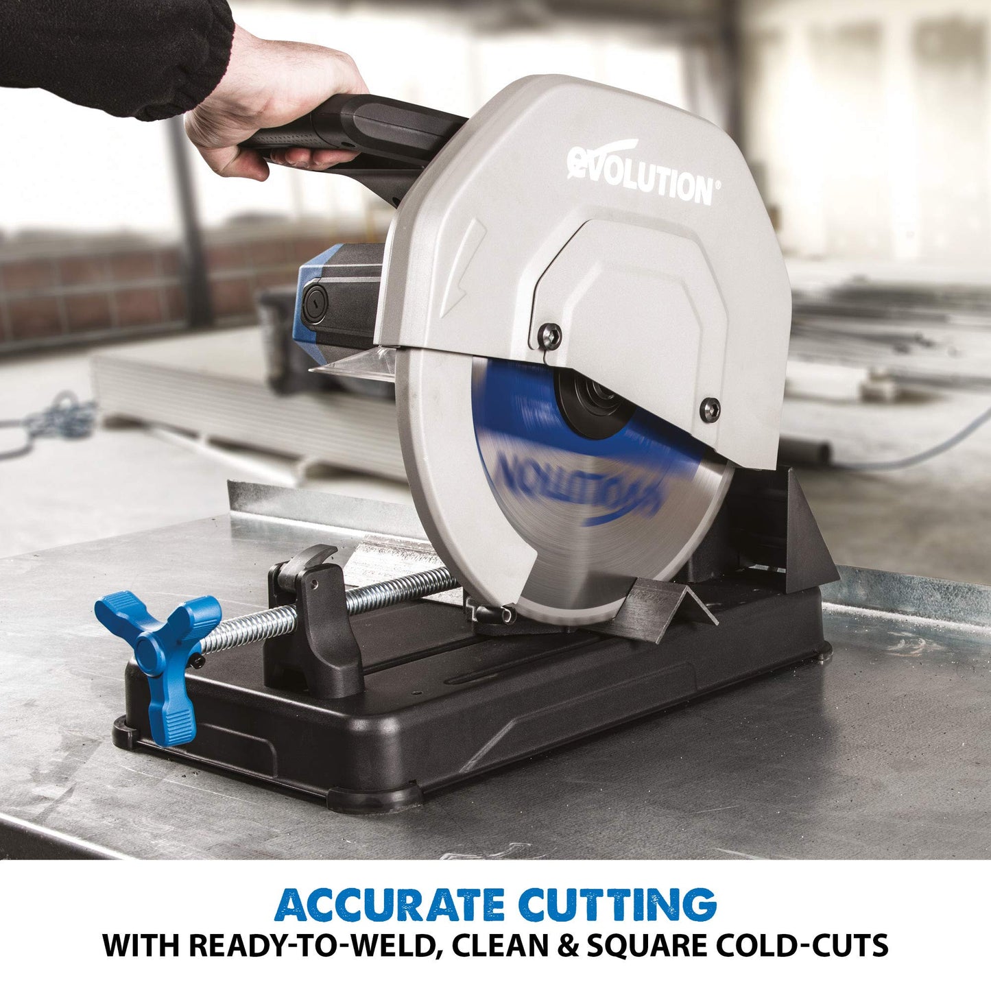 Evolution S355CPSL – Heavy Duty 14 Inch Metal Cutting Chop Saw W/ 14 Inch Carbide-Tipped Blade | Dry Cut | Miter 45° | Chop Saw For Cutting Metal – Accurate. Powerful. Reliable