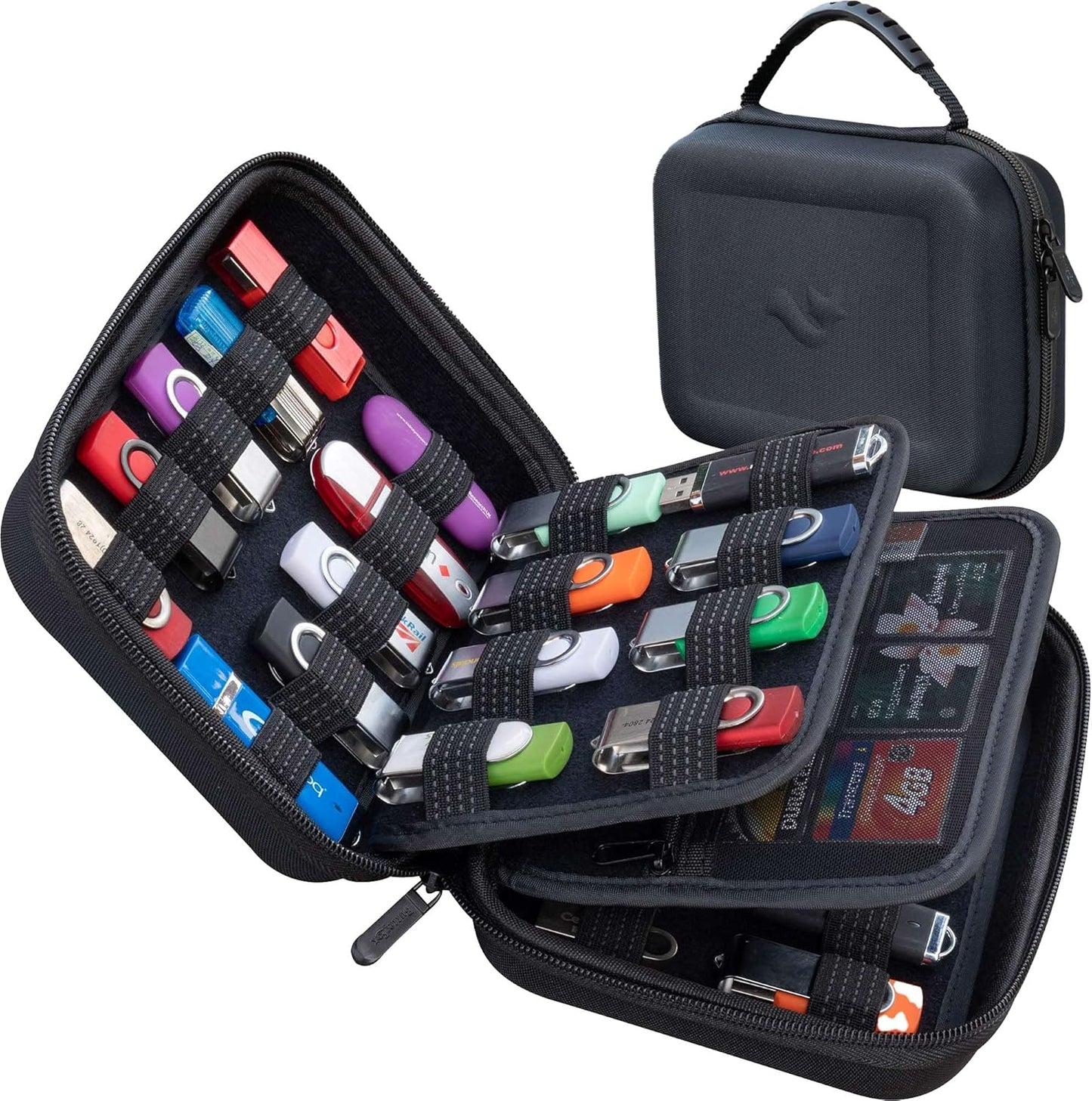 ButterFox 36 Large Capacity USB Thumb Flash Pen Drive Storage Holder/Memory Card SD Card Holder Case/Universial