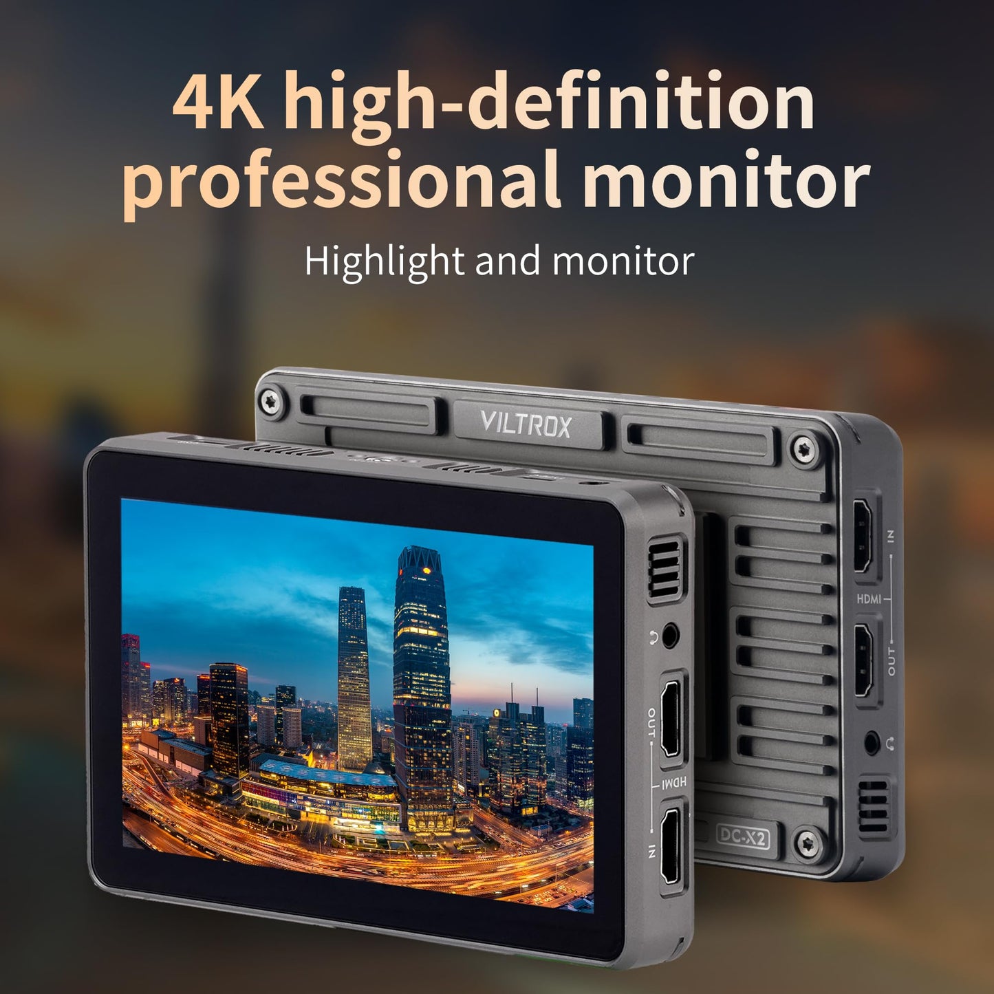 VILTROX 6'' Camera Field Monitor 4K 2000Nits Touchscreen Camera Monitor, Full HD 1920x1080 Video Monitoring, 3D Lut, RGB Parade, Focus Peaking, with Sunshade Hood and Battery for Sony Canon Nikon