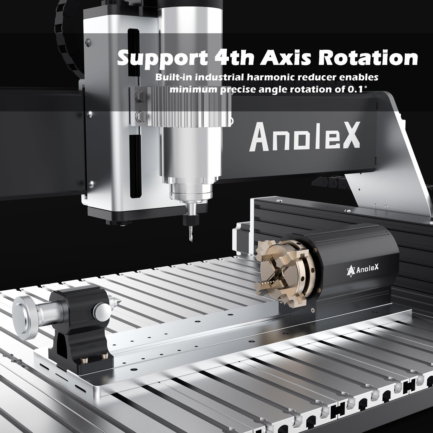 AnoleX CNC Router Machine RX6040 with 1.5KW Air Cooled Spindle, All-Metal XYZ Axis Dual Steel Linear Guides & 1204 Ball Screws for Metal Aluminum Brass Wood Acrylic PCB