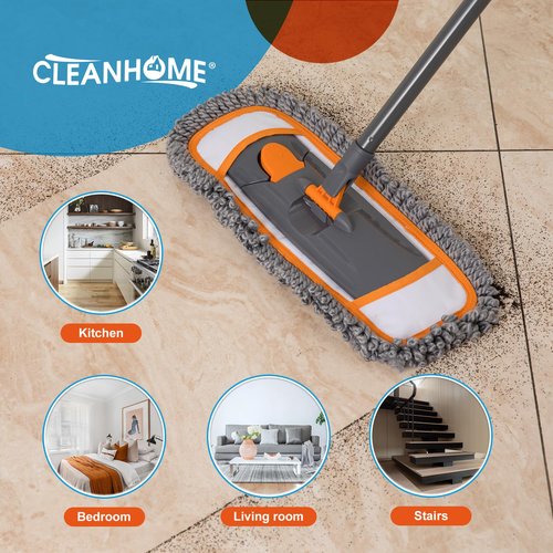 CLEANHOME Microfiber Mop Pads 4 Pieces for Floor Cleaning,Fit CLEANHOME Dust Mop: B09PBPGSJ3, Twisted Microfiber Replacement Pads