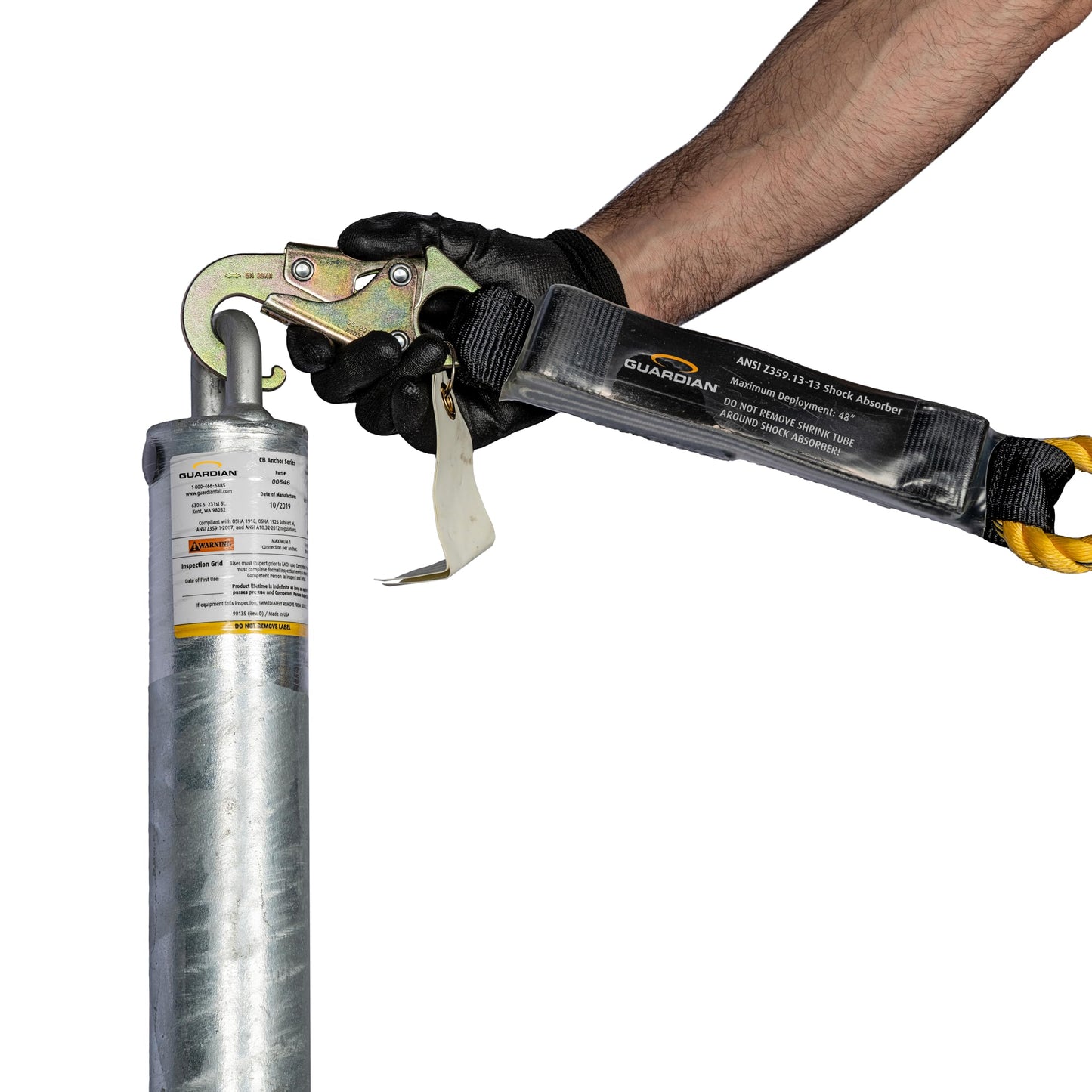 Guardian 00656 Galvanized Steel Post Anchor 18 Inches Tall Concrete Applications 5000 lb Minimum Breaking Stregth OSHA and ANSI Compliant