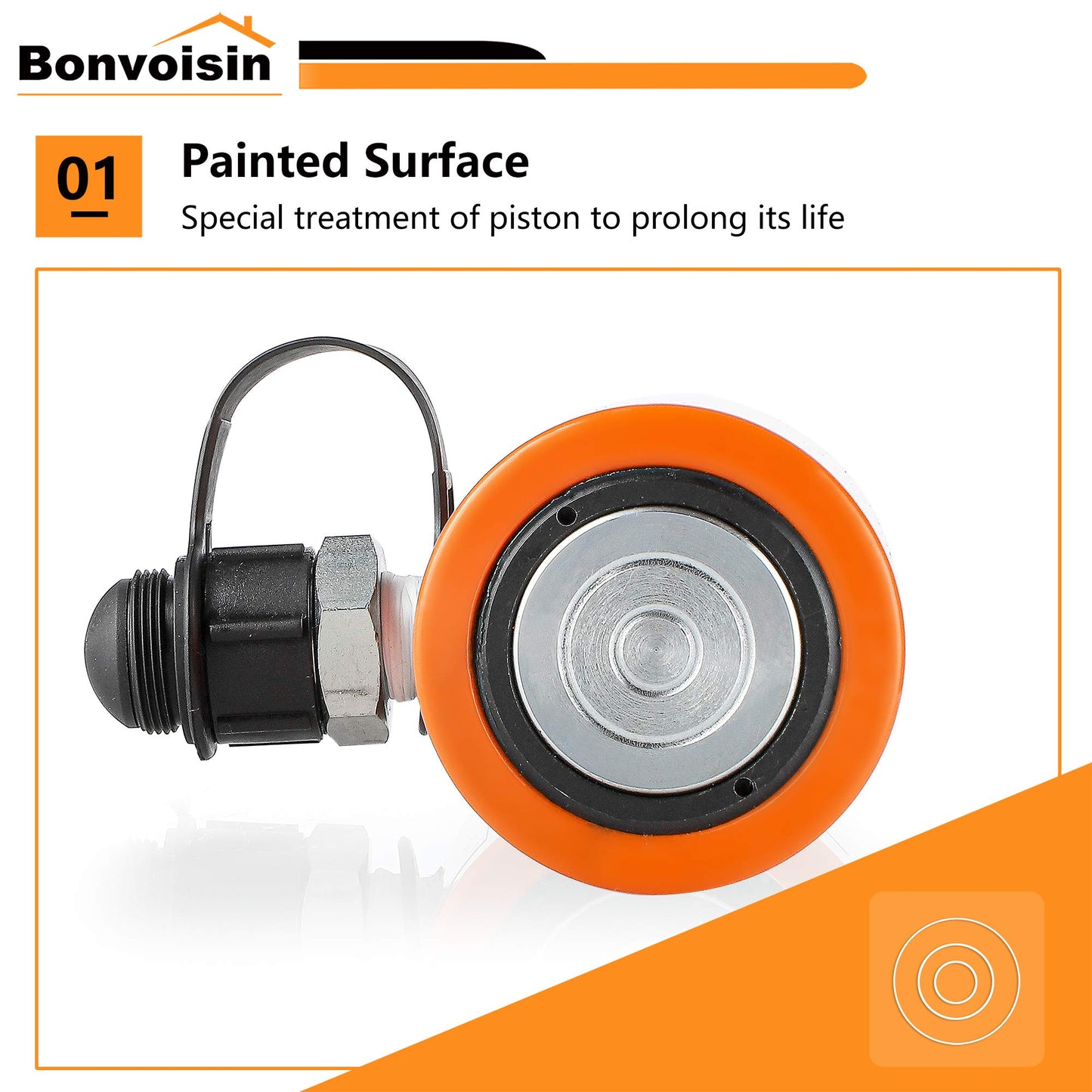 Bonvoisin 20T Hydraulic Cylinder Jack Porta Power Ram 2" Stroke Mini Single Acting Lifting Cylinders with Hydraulic Hand Pump for Machinery Shipbuilding
