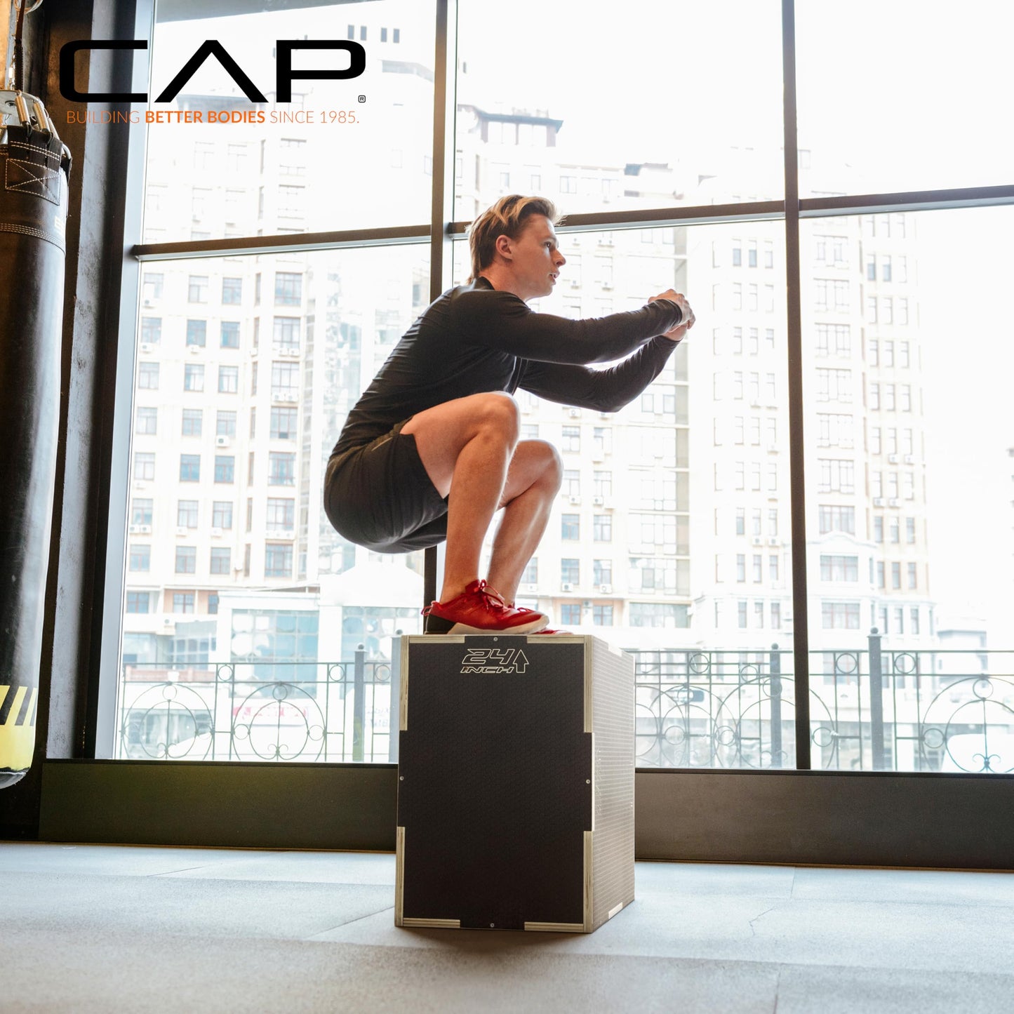 CAP Barbell 3-in-1 Rubber Textured Plyometric Box 16in x 14in x 12in