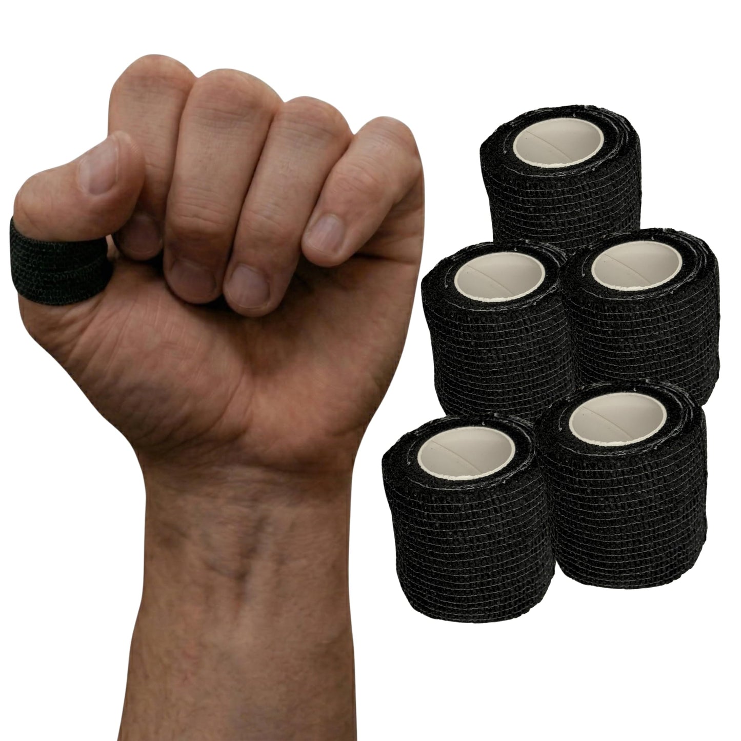 in s(h)ock Barcelona Thumb Tape 5 Rolls - Self Adhesive Athletic Tape for Thumb and Fingers - Hook Grip Tape for Cross Training, Weightlifting, Boxing, Climbing and Gym Workouts