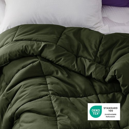 Bedsure Comforter Duvet Insert - All-Season Twin XL Quilted Down Alternative Bedding, Olive Green 92 x 68 Inches