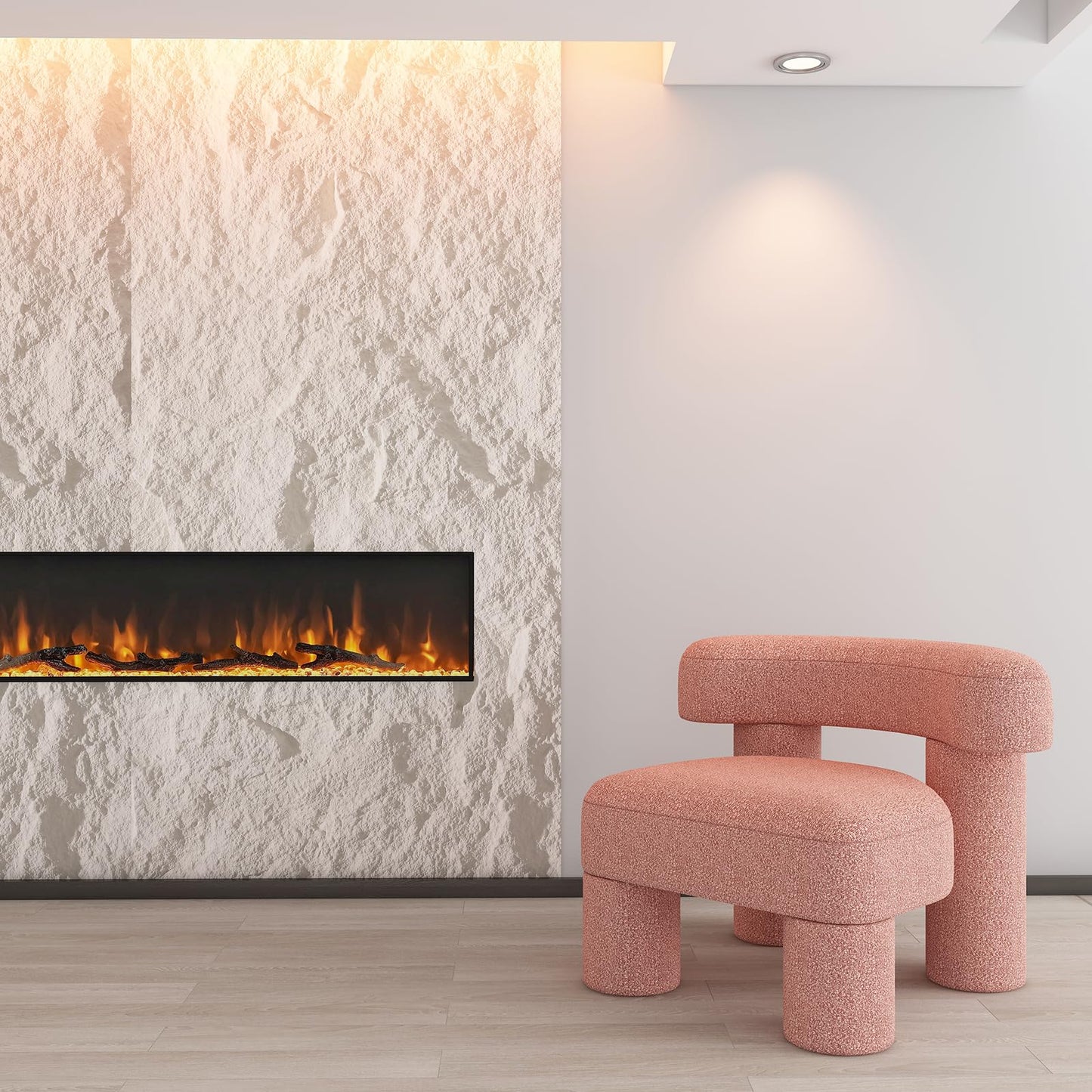 OUZUGIE 4 PCS Faux Stone Wall Panel 47.2’’ x 23.6’’ Interior Exterior Wall Decor 3D PU Panel with Lava Stone Design White