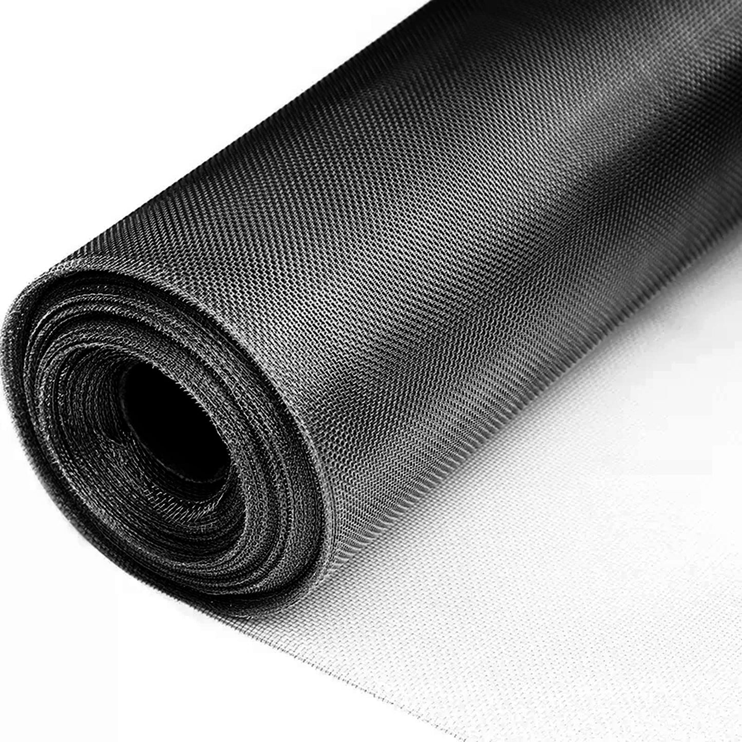 fowong 304 Stainless Steel Woven Wire Mesh, Window Screen Mesh 47"x16Ft for Screen Replacement, Attic Air Vent Cover, Chicken Pet Cages, Flexible 20x22 Metal Mesh Roll, Easy to Cut and Install, Black