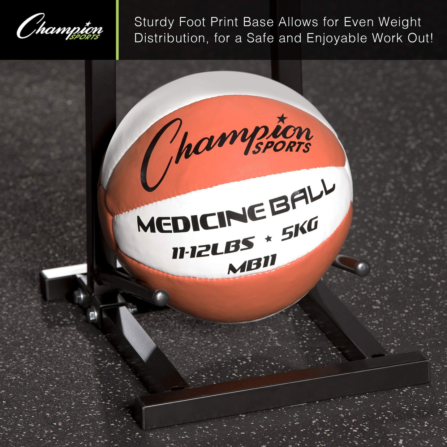Champion Sports MBR1 Medicine Ball Tree Black, 14 Inch L X 11 Inch W X 52 Inch H