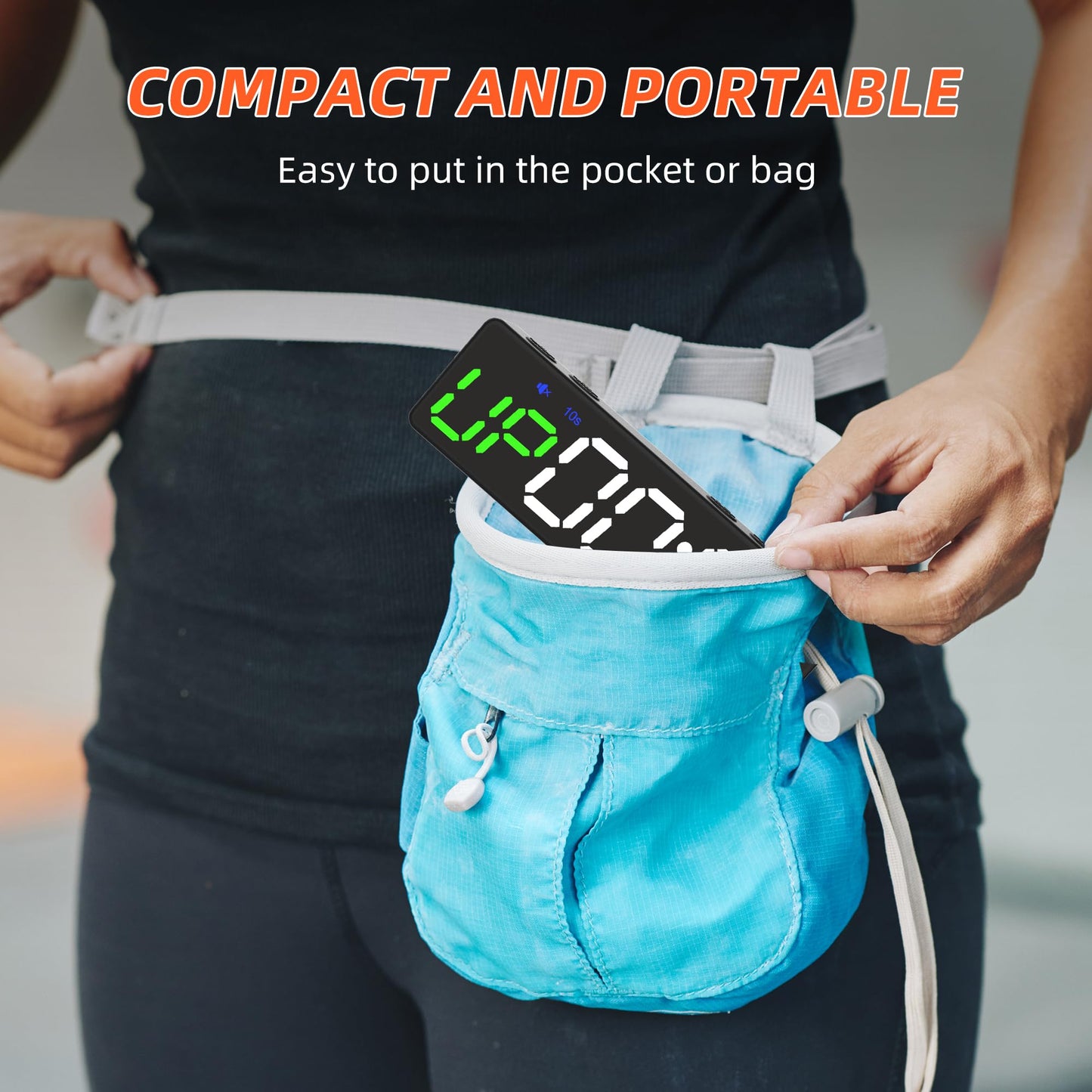 Mini Portable Gym Timer Clock, Large LED Digital Display Screen, Powerful Magnet, Powerful Battery, Count up/Down, Stopwatch, Exercise Interval Timer, Eight Fitness Modes, Suitable for Home and Gym