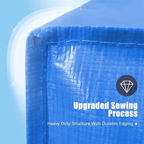HOMESURE 12 Pack Large Moving Bags - Heavy Duty, Water-Resistant Storage Totes | Space-Saving Design (Sky Blue)