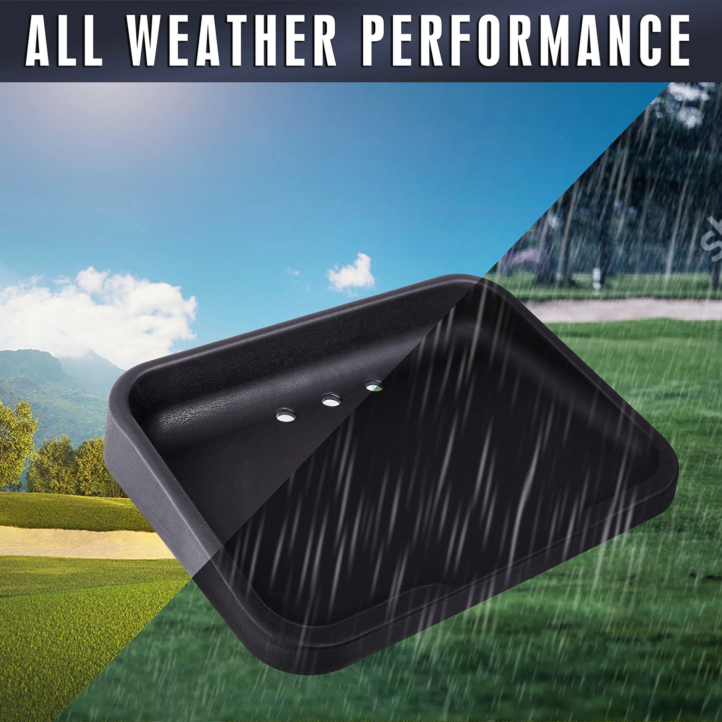 CHAMPKEY Heavy Duty Rubber Golf Ball Tray with 16 Foam Golf Balls | Excellent Durability and Stability for Indoor and Outdoor Training