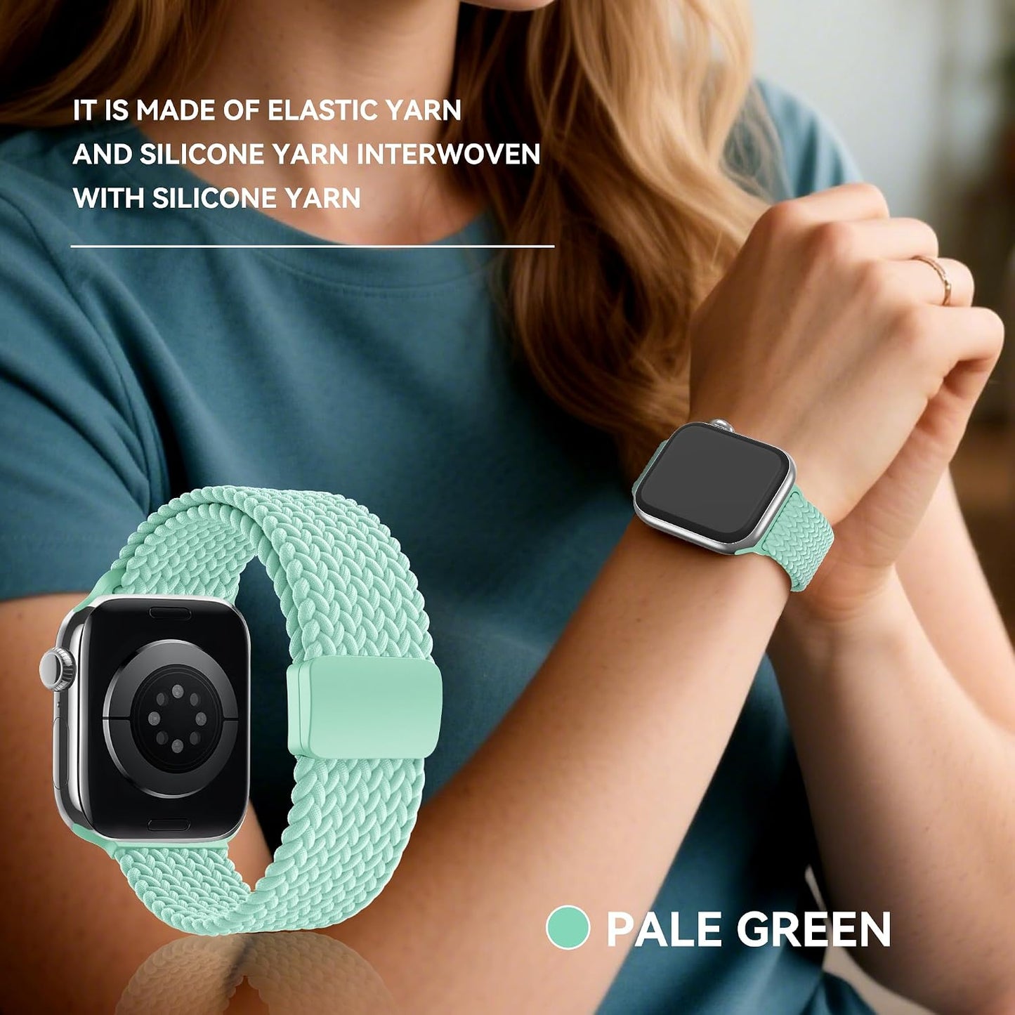 Braceleter 38mm 40mm 41mm 42mm 44mm 45mm 46mm 49mm 10 9 8 7 6 5 4 3 2 1 Braided Stretchy Band Compatible with Apple