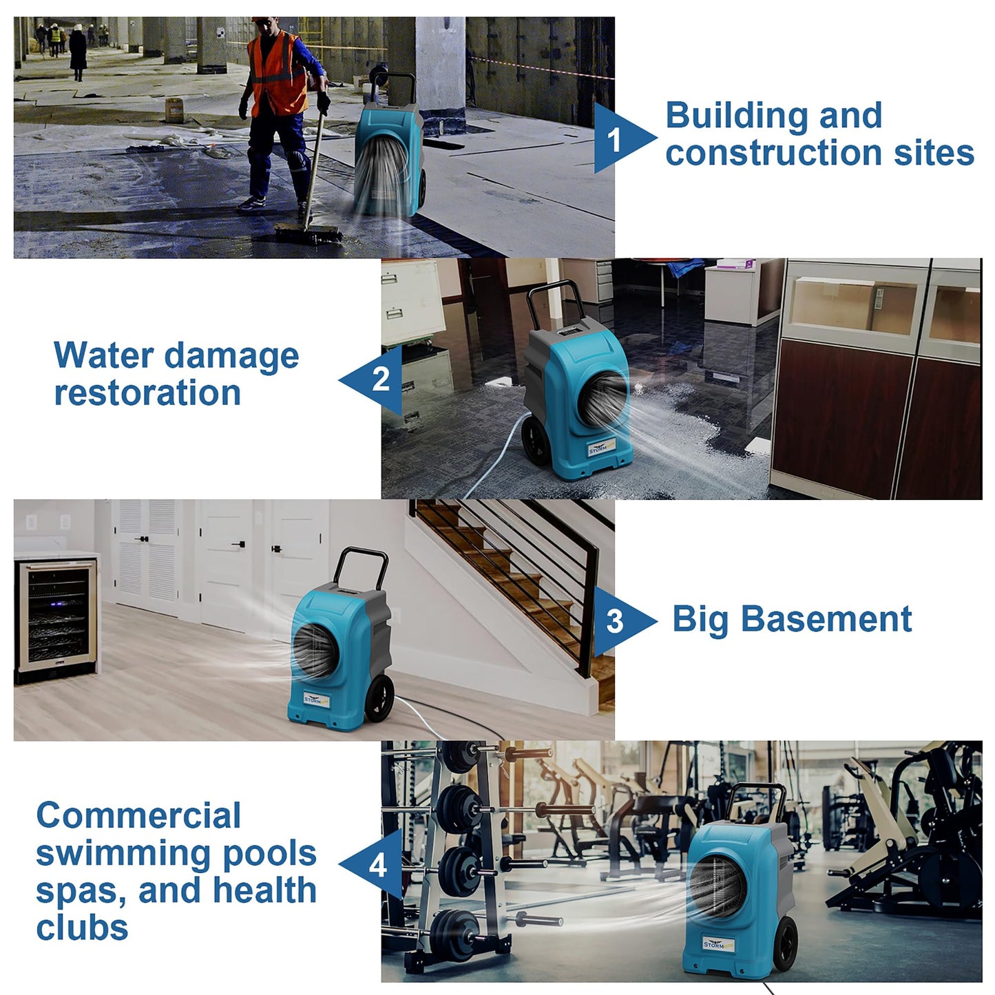 ALORAIR 270 Pints Commercial Dehumidifiers Smart Wi-Fi with Pump, Up to 3,000 Sq.Ft Coverage for Large Room or Basements, Industrial Dehumidifier with Drain Hose, 6 Years Limited Warranty