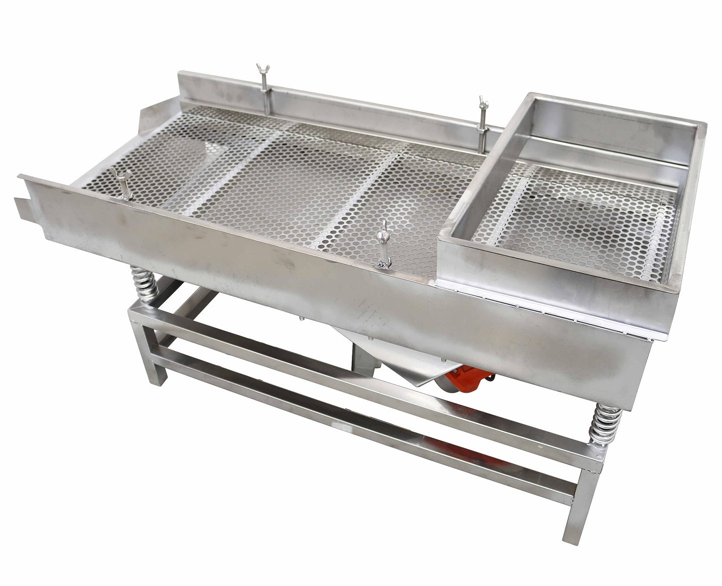 TECHTONGDA Straight Vibrating Sieve Screen Shaker Electric Linear Sifter Machine Stainless Steel One Layer Two Motor 10mm Screen Size 15.7×37.4inch 110V