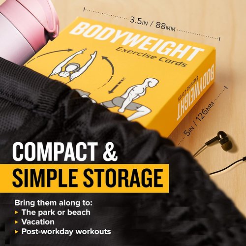 NewMe Fitness Bodyweight Workout Cards - Instructional Fitness Deck for Home & Gym Training (Vol 1)