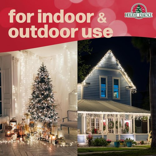 Holiday Essence Clear Warm White Christmas String Lights - 20 Ft, 100 Decorative Lights for Indoor/Outdoor Use