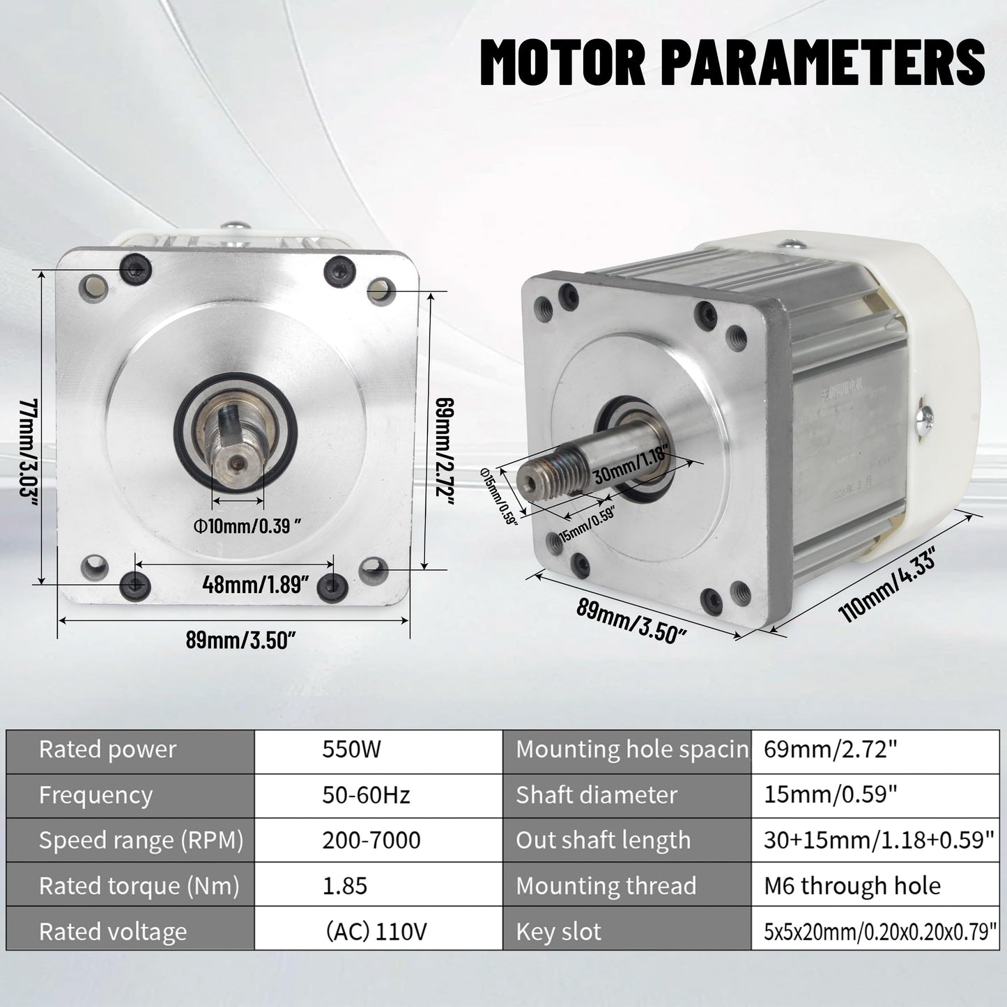 CNCTOPBAOS 550W AC Permanent Magnet Brushless Servo Motor Kit 110V 3/4HP 1.85N.m, 200-7000RPM Knob Adjustable Speed CW/CCW Servo Controller for Lathe Woodworking Tapping Belt Sander Sewing Machine