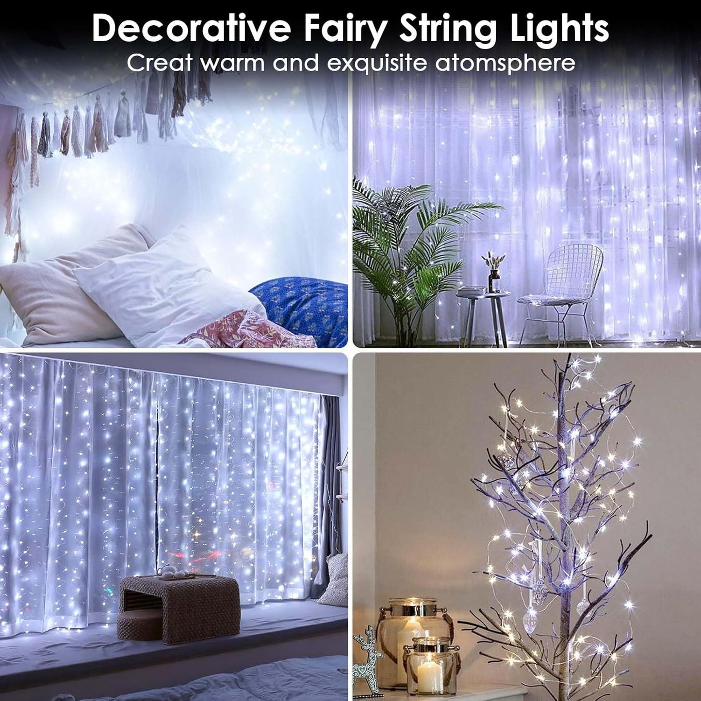 Skiennix 2-Pack Battery Operated Fairy Lights - Waterproof 16FT 50 LED String Lights for Indoor/Outdoor Decor | Cool White
