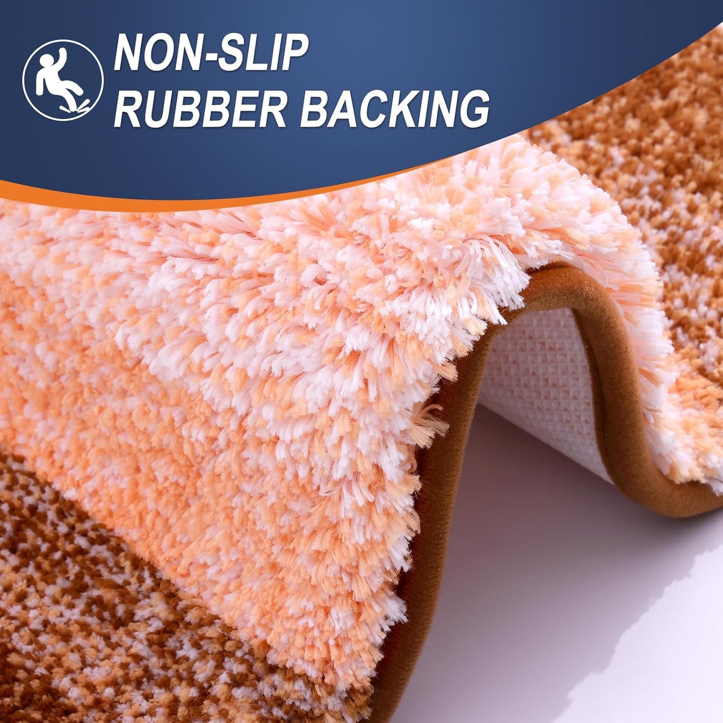 OLANLY Large Bath Rug Mat - Extra Soft Microfiber | Quick-Dry, Machine Washable | 40x24, Orange