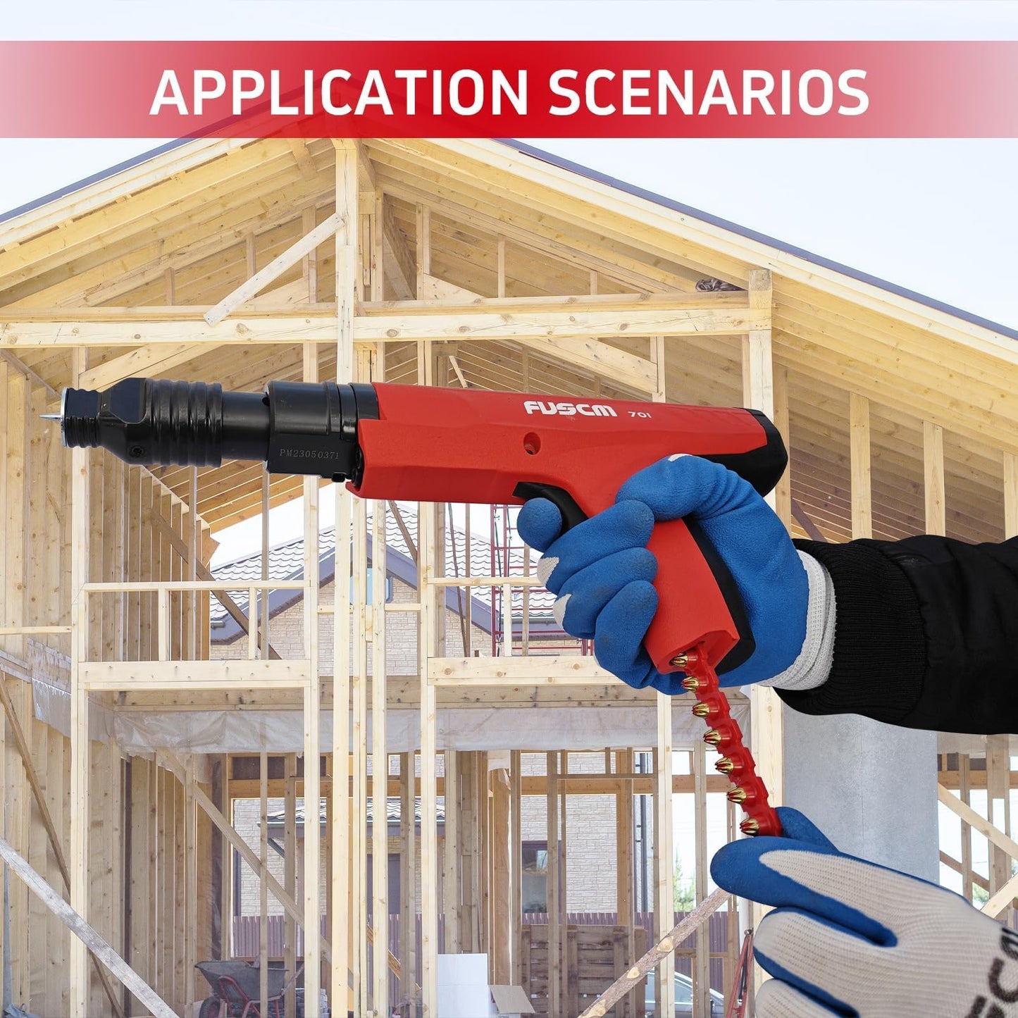 FVSCM Low Velocity Powder Actuated Tool FV-701, Semi-Automatic .27 cal with built in power indicator and Silencer