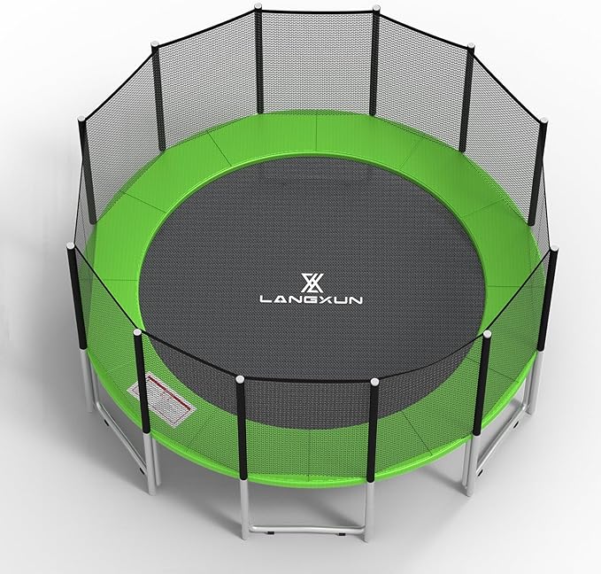 LANGXUN Universal Trampoline Repalcement Safety Pad, 8ft 10ft 12ft 14ft 15ft 16ft Waterproof Surround Spring Foam Cover for Round Frame