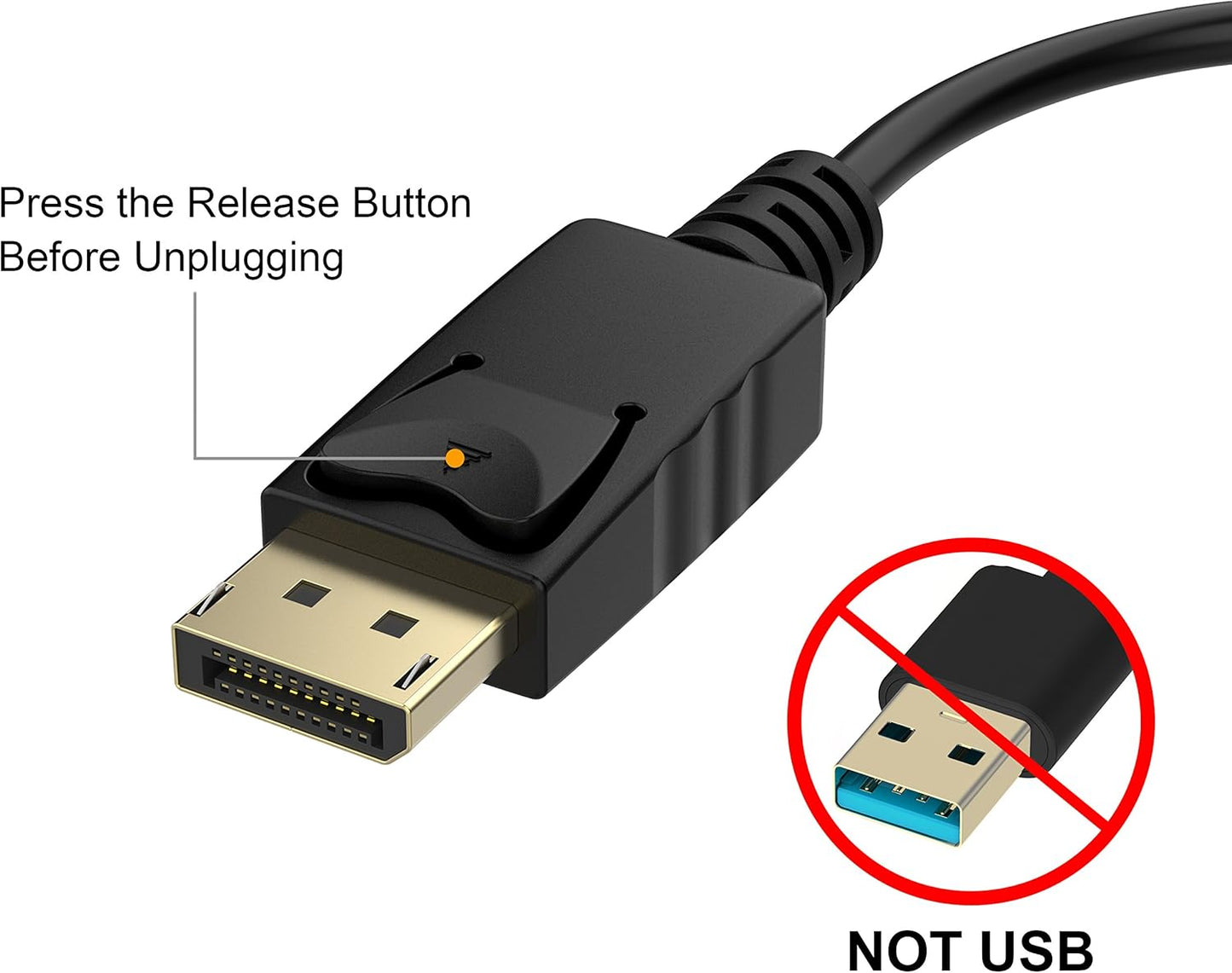 Moread DisplayPort (DP) to VGA Adapter, Gold-Plated Display Port to VGA Adapter (Male to Female) Compatible