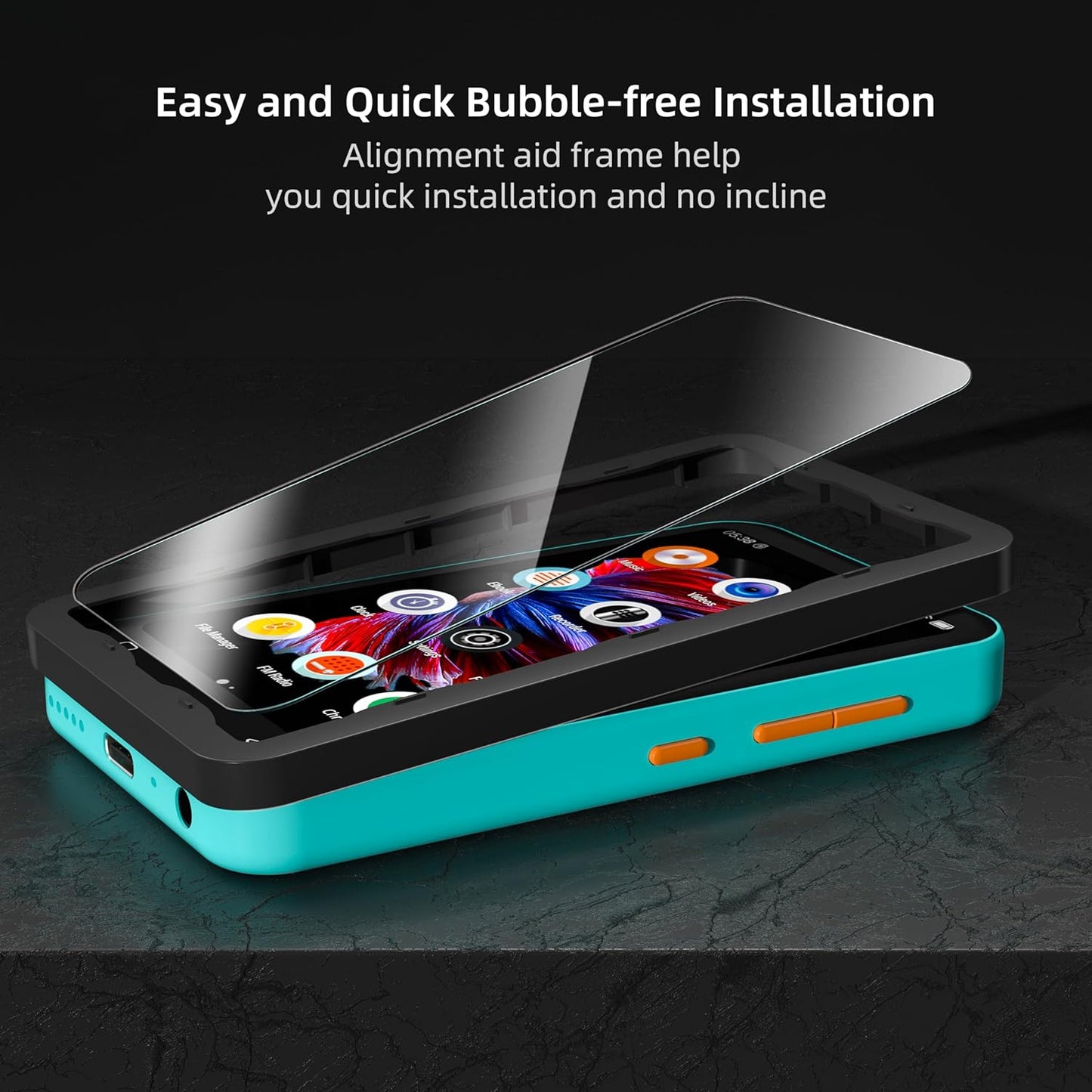 TIMMKOO 3 Pack Q3E Q5 Q8 Mp3 Screen Protector and Player, Anti-Scratch, HD Clear Tempered Glass Film with Easy