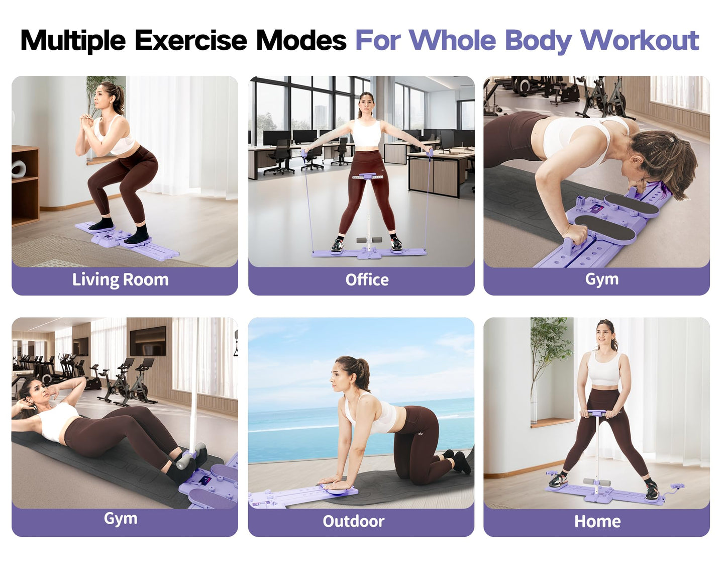 KESHWELL Ab Machine,Thigh Leg Exerciser,Sit Up Exercise Equipment for Man & Women,Pelvic Floor Exercise Devices for Home,Multifunctional Workout Equipment with Resistance Bands for Weight Loss