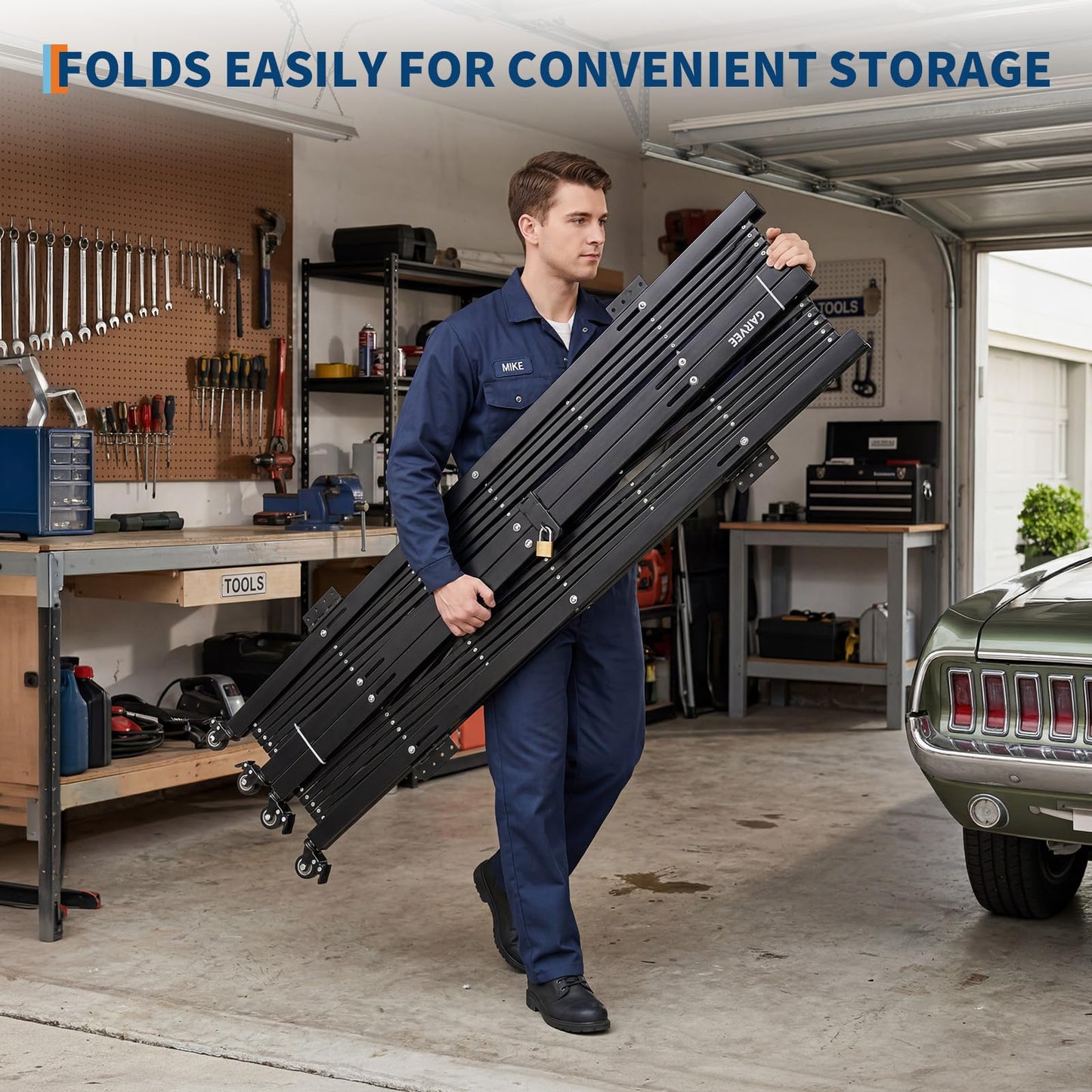 12.5FT Metal Expandable Mobile Barricade,Industrial Folding Security Gate Driveway Gate, Retractable Retractable Gate Outdoor,Folding Safety Barricade with Casters