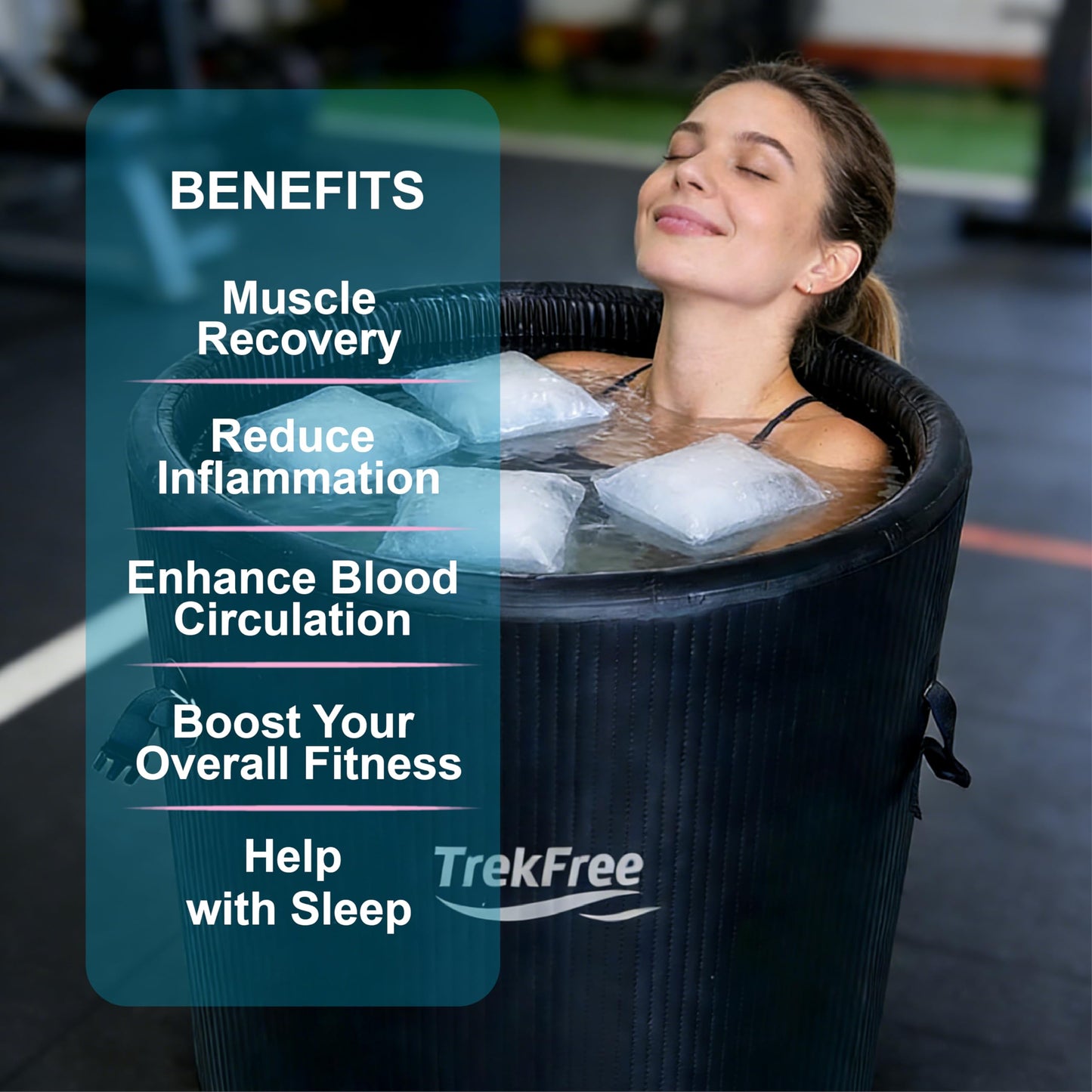 TrekFree Oval Ice Bath Tub for Athletes – Portable Cold Immersion Tub with Insulated Lid, Suitable for Indoor & Outdoor Use,Insulated Inflatable Ice Bath Designed for Cold Plunges and Adult Bathing