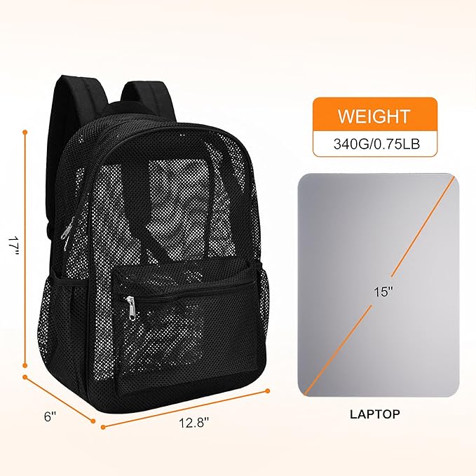 Oraben Duty Mesh Backpacks for Adults,See Through Backpack for Swimming Work Outdoor, Diving Backpack Carry Portable Oxygen Concentrators