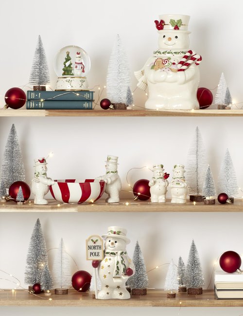 Lenox Figurine, Happy Holly Days North Pole Snowman Light-Up Figurine, Christmas Decorations, Christmas Decor Indoor, Snowman Design (Ivory, 1 Piece, 7.75-Inch Height) 2 AAA Batteries Not Included