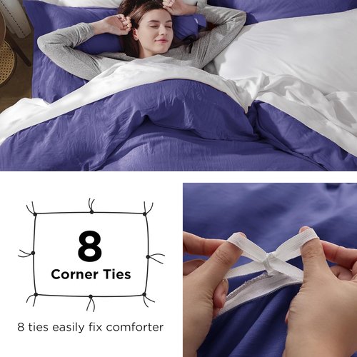Bedsure Oversized King Duvet Cover Set - Extra Soft Prewashed Cotton-Like Polyester, 3 Pieces, 120''x98'' with Zipper Closure & 2 Pillow Shams