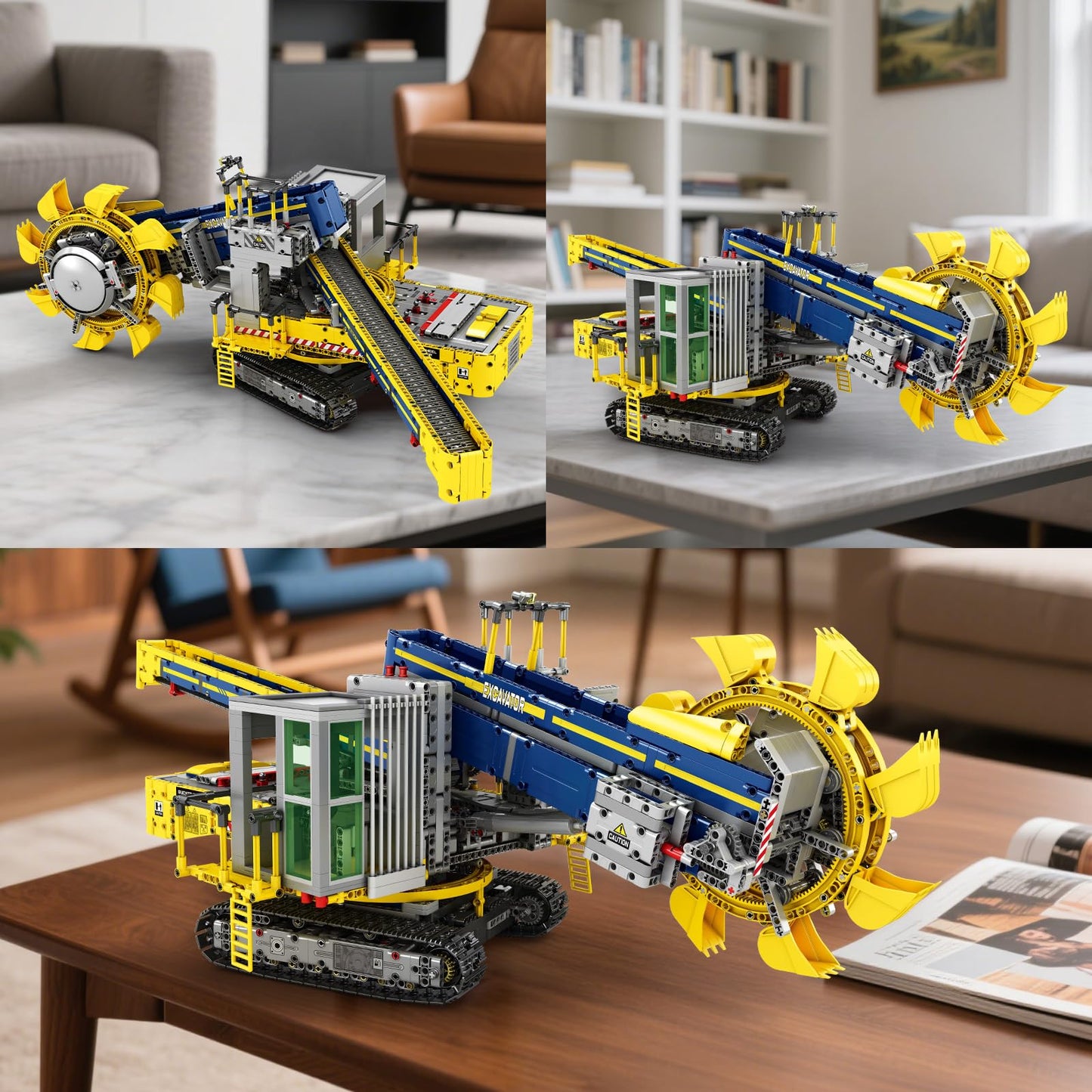 Reobrix Bucket Wheel Excavator Building Blocks Set 22017, Remote Control Construction Vehicle Model Kit for Adult, RC Technic Engineering Car Toys Gifts for Boys and Girls 14+, (3970 PCS)