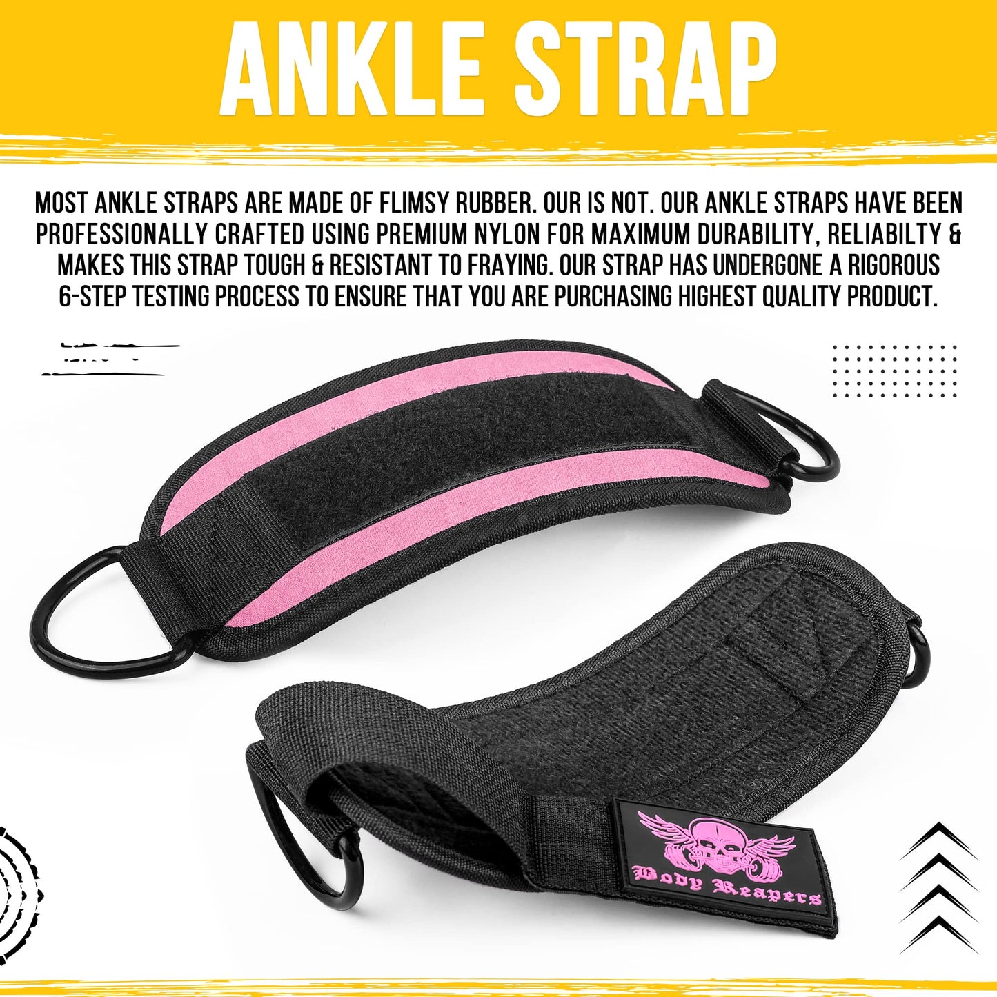 Body Reapers Workout Ankle Straps for Cable Machine Women, Ankle Cuff Cable Attachment, Ankle Clips for Cable Machine, Glute Kick Back Ankle Straps, Glute Workout, Lower Body Exercises - Single