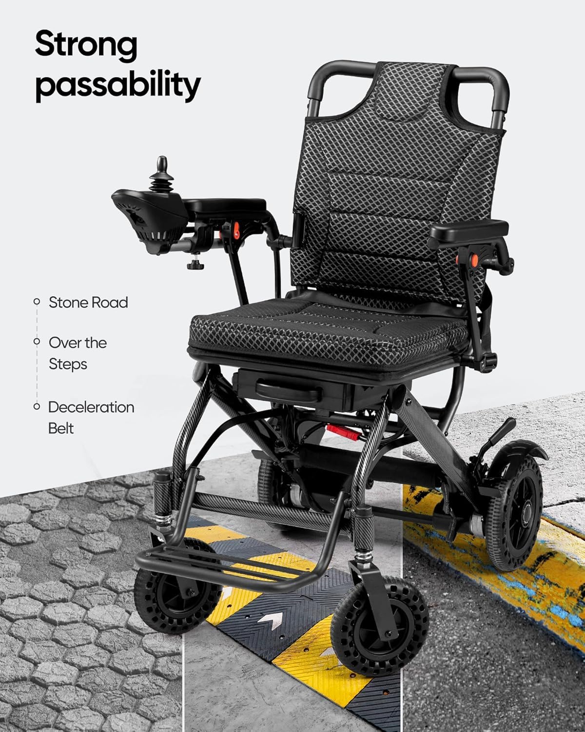 Upgrade VERPAL 36lbs Lightweight Electric Wheelchair for Adults, Foldable Electric Wheelchair for Travel, Air Transport, 360W Power Wheelchair for All Terrain, Motorized Mobility Scooters