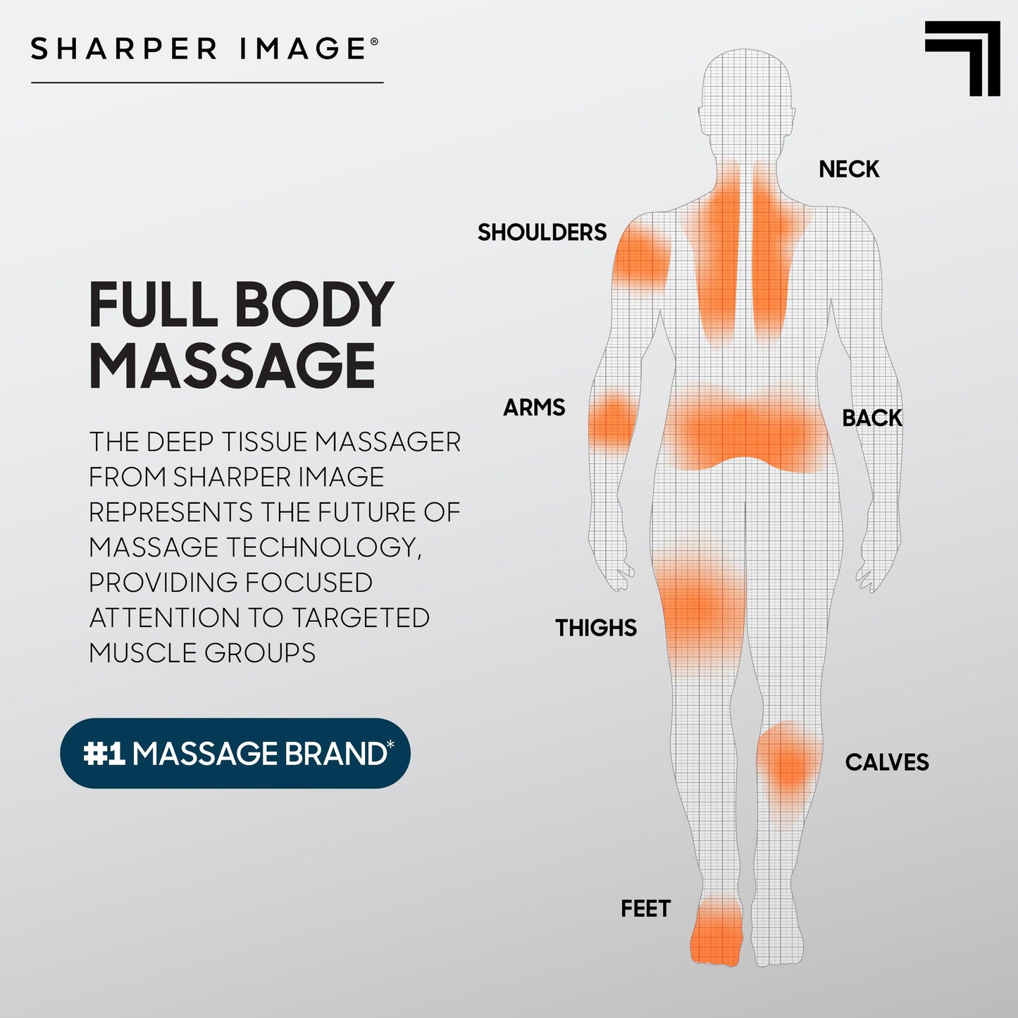 Sharper Image Deep Tissue Percussion Massage Gun, Powerboost Rechargeable Handheld Massager, 6 Adjustable Speeds, 5 Attachment Heads & Carrying Case, Full Body Muscle Pain Relief, Black