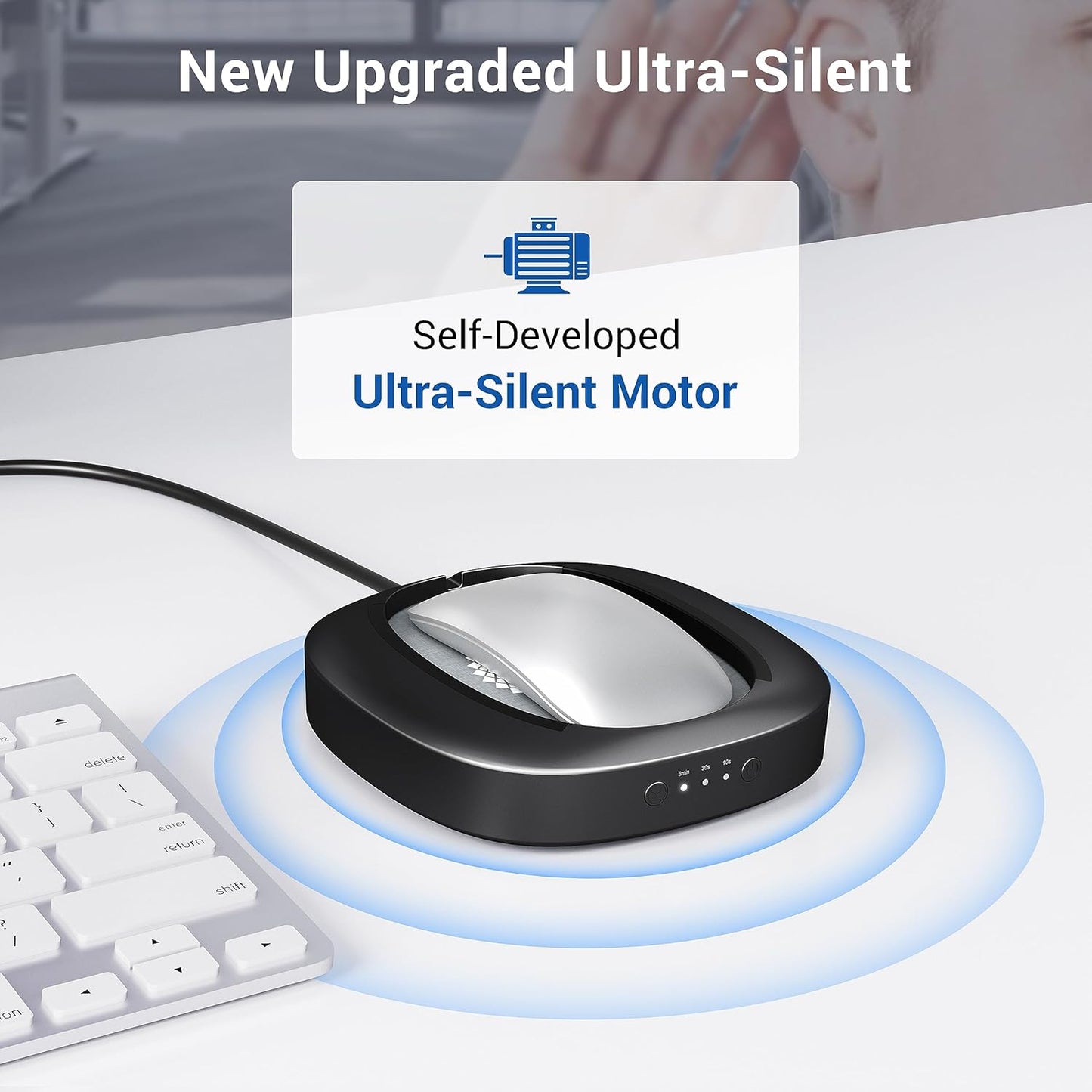MEKASS Mouse Mover with Adjustable Interval Timer and Ultra-Silent Motor, Mouse Jiggler Simulates Real Mouse Movement
