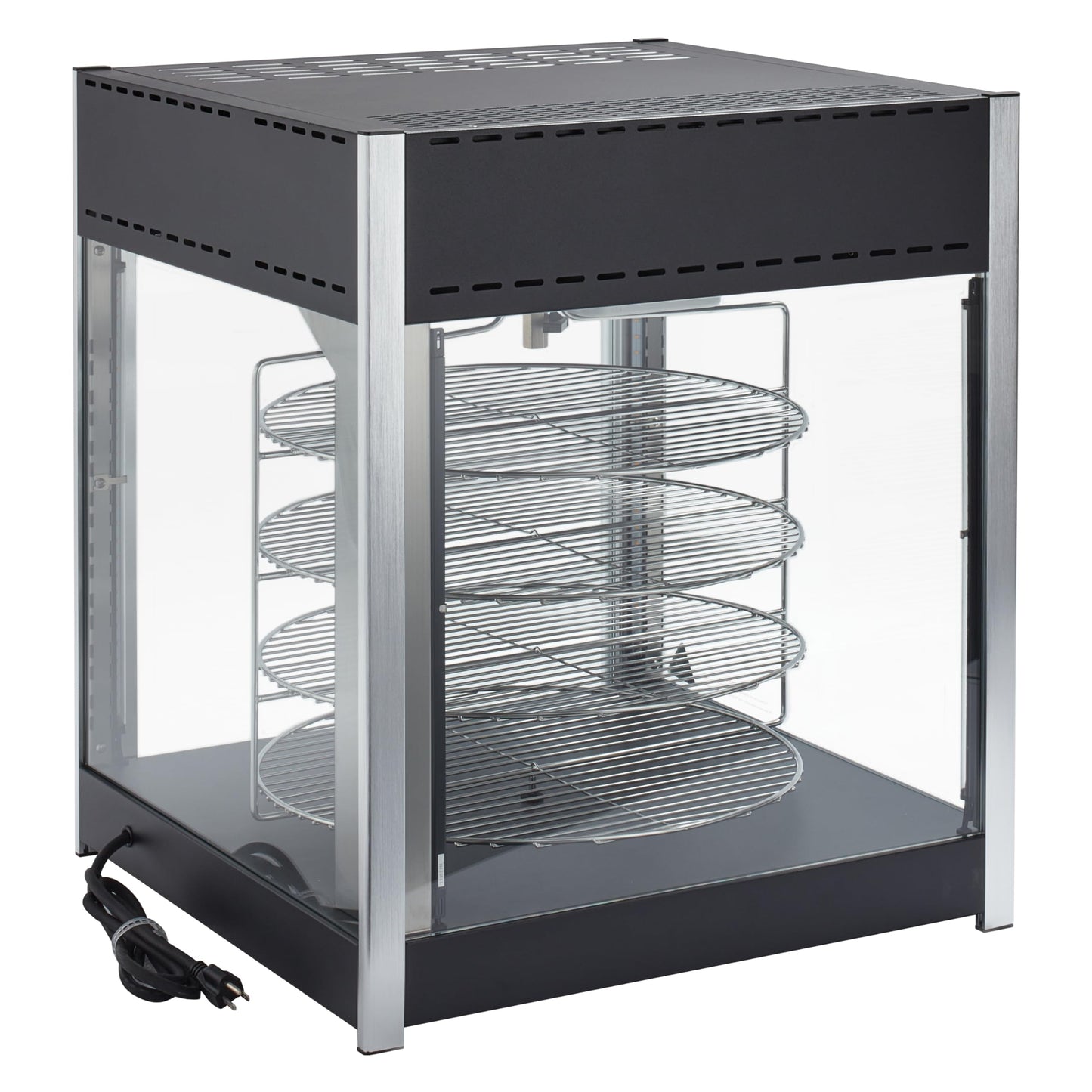 Winco EDM-1K Rotating Heated & Humified Pizza Warmer Merchandiser, 18"